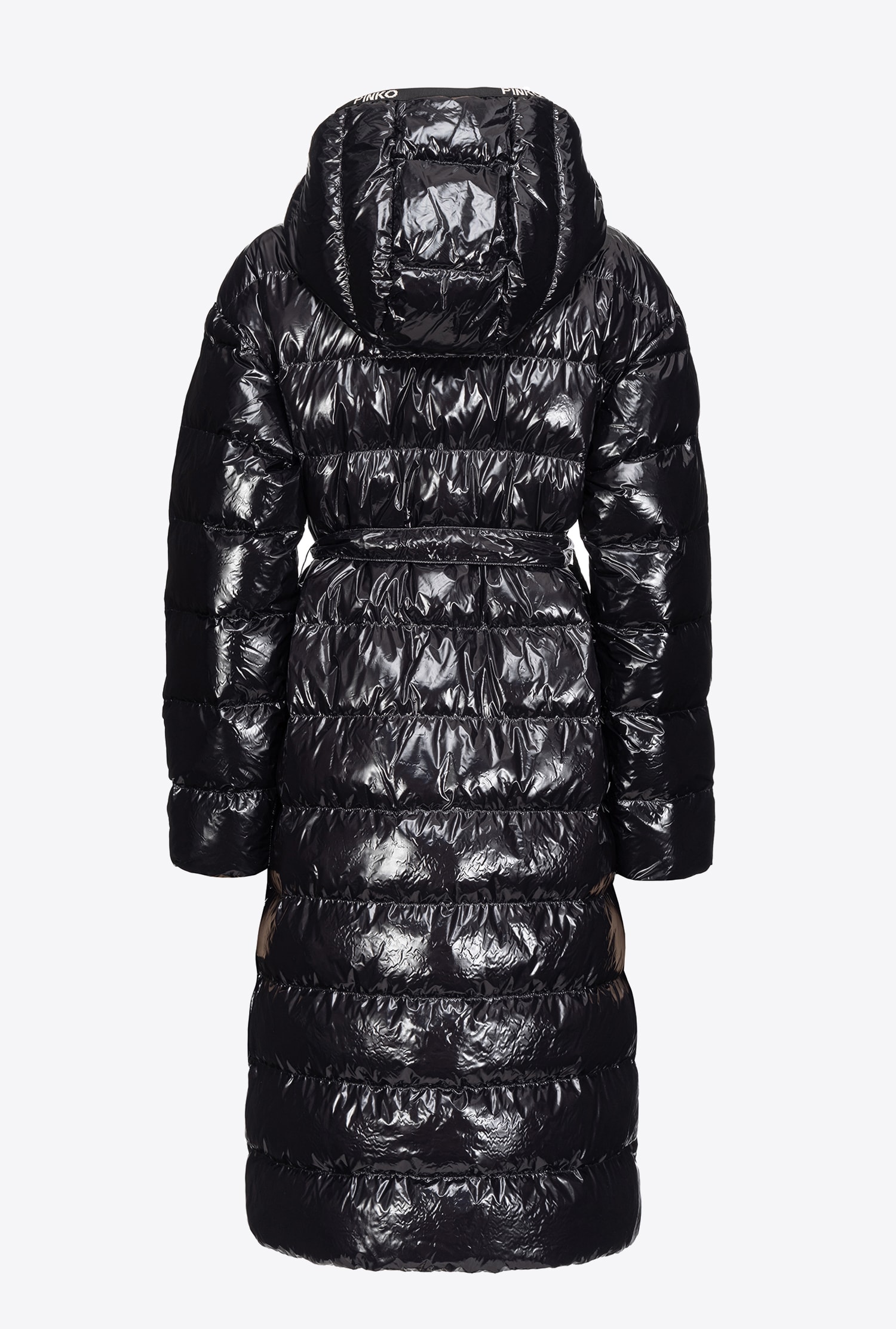 Long crystal nylon down jacket