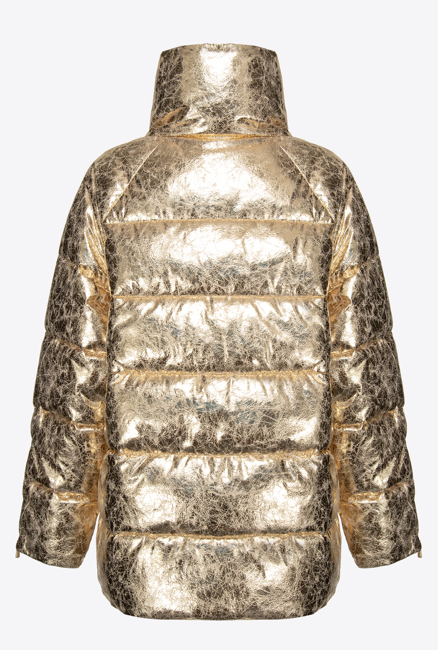 Vintage-effect laminated down jacket