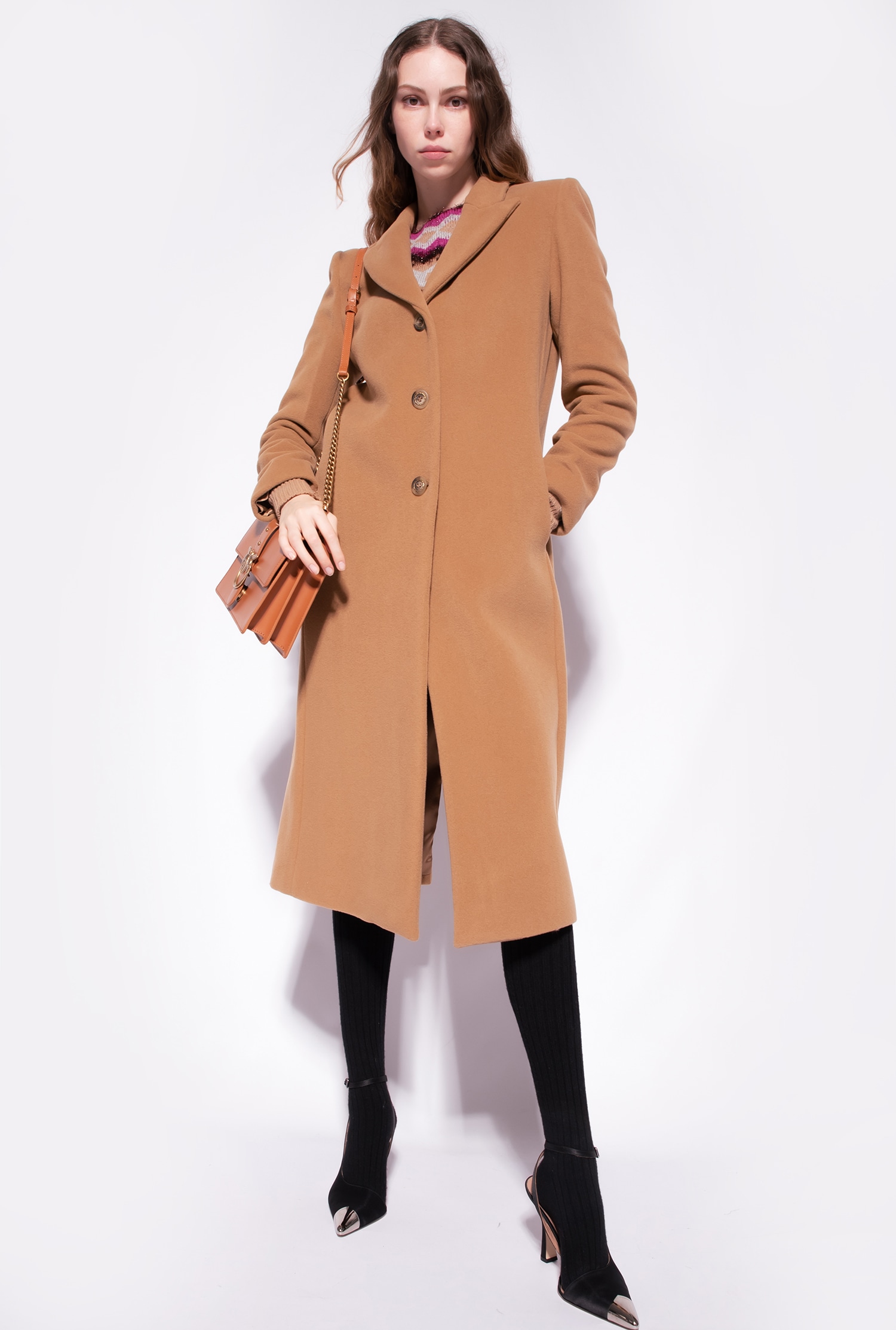 Long fabric coat