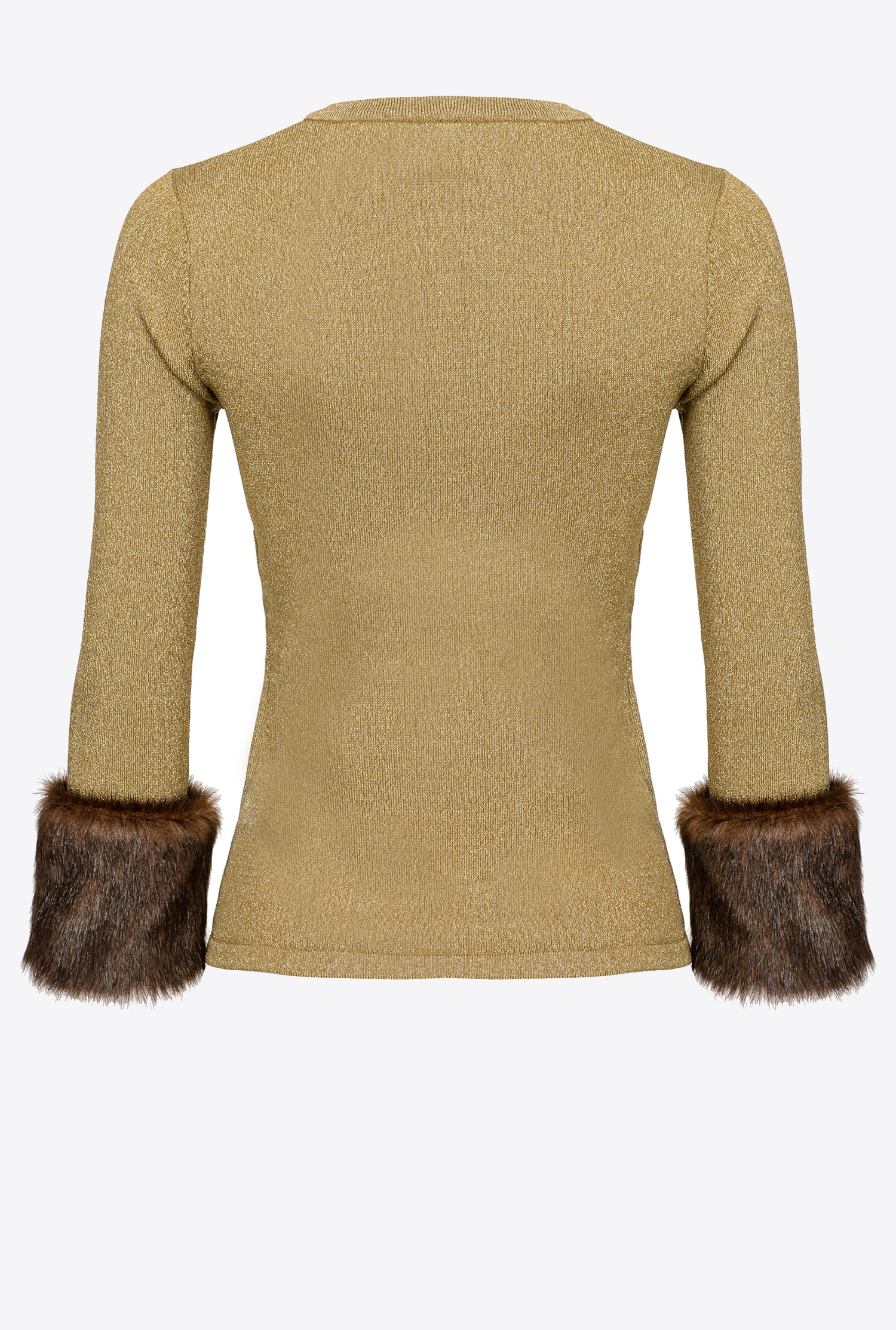 Sweater with faux fur cuffs