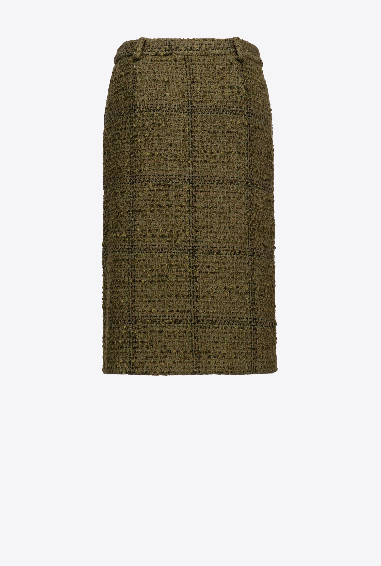 Bouclé midi skirt with check pattern