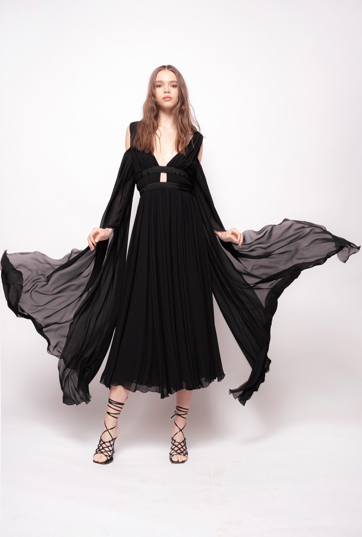 Off-the-shoulder midi dress