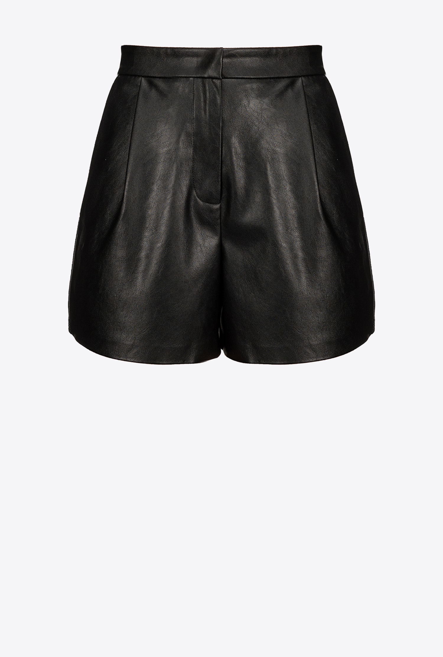 Leather-effect shorts