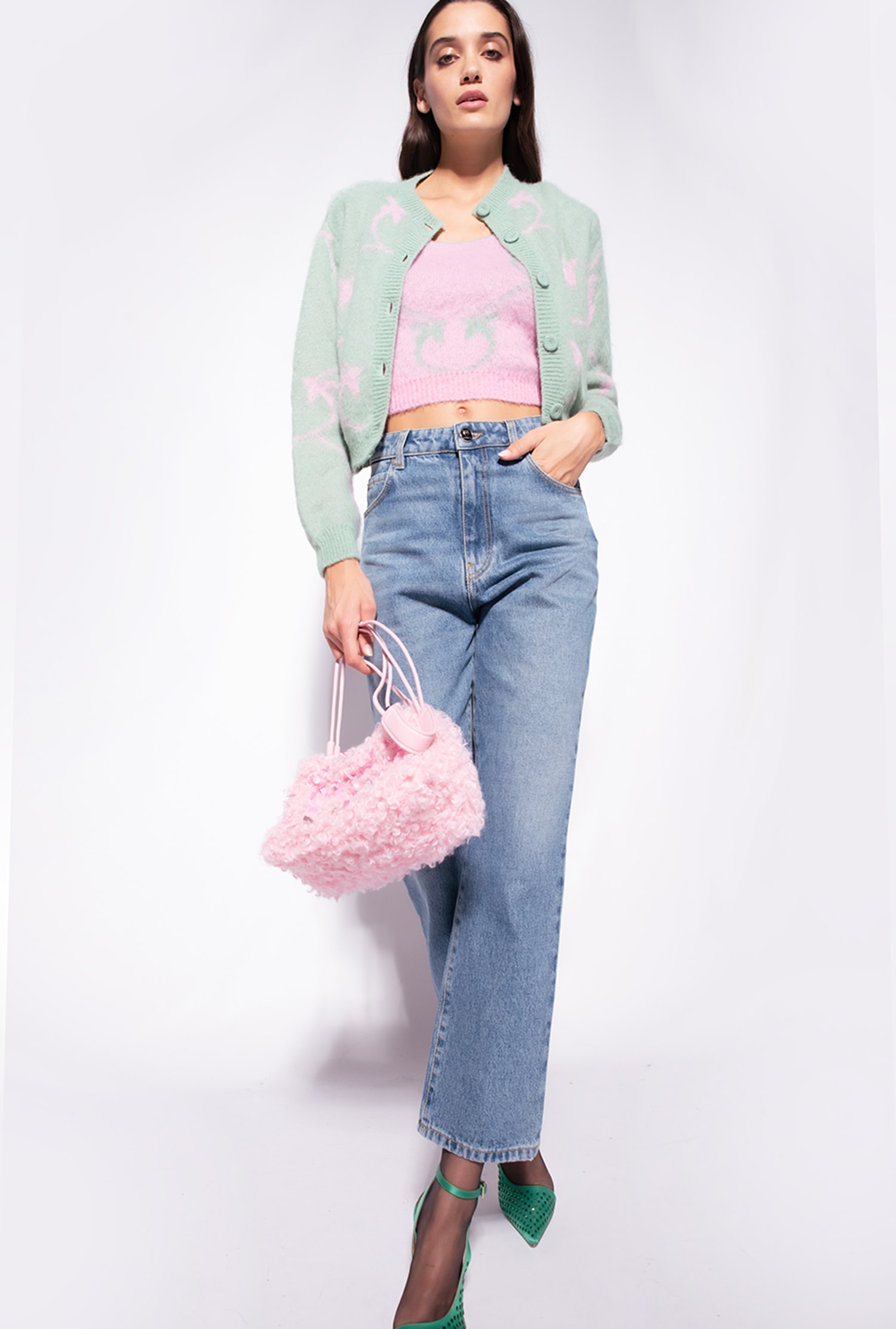 Cropped Monogram jacquard cardigan