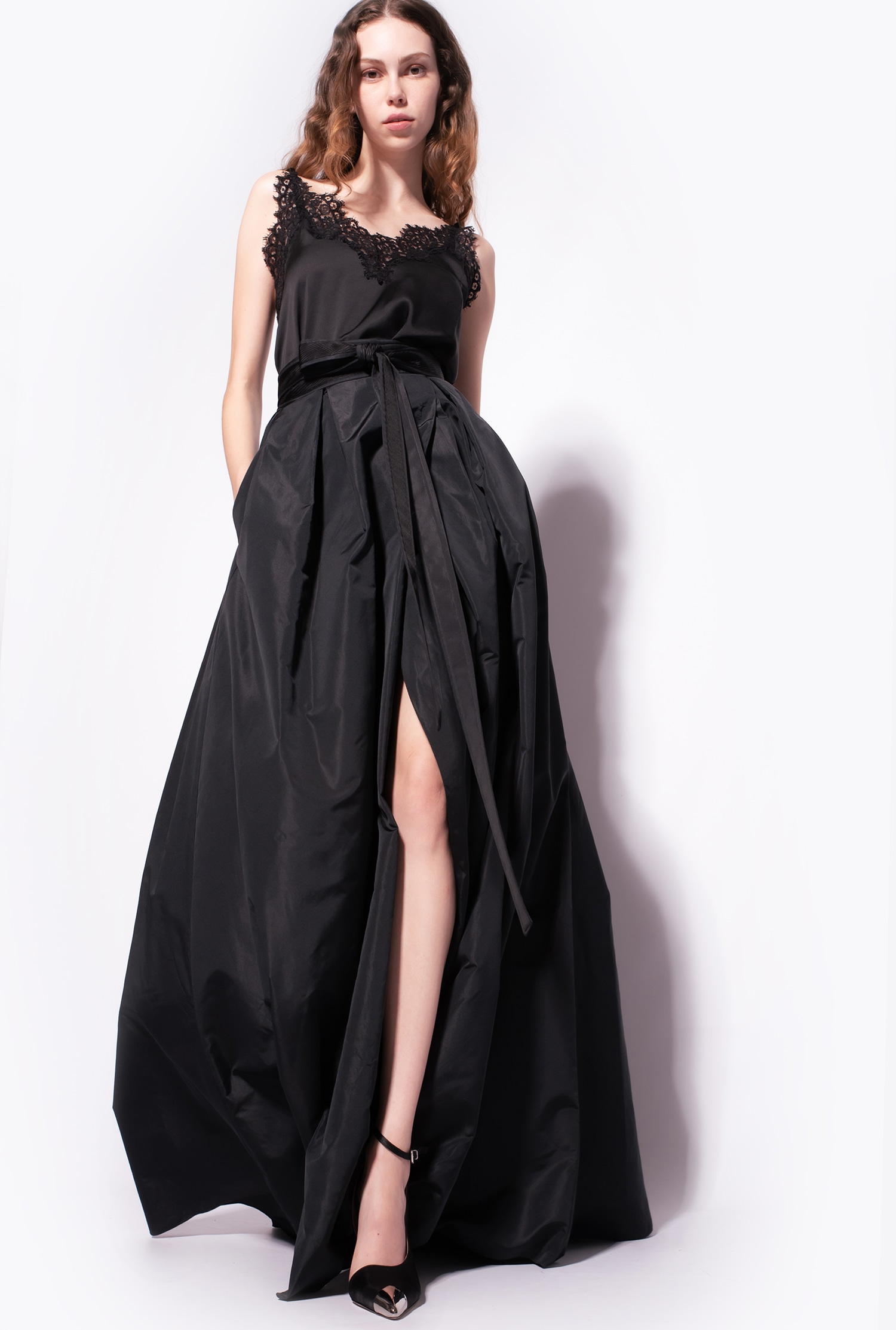 Taffeta maxi-skirt