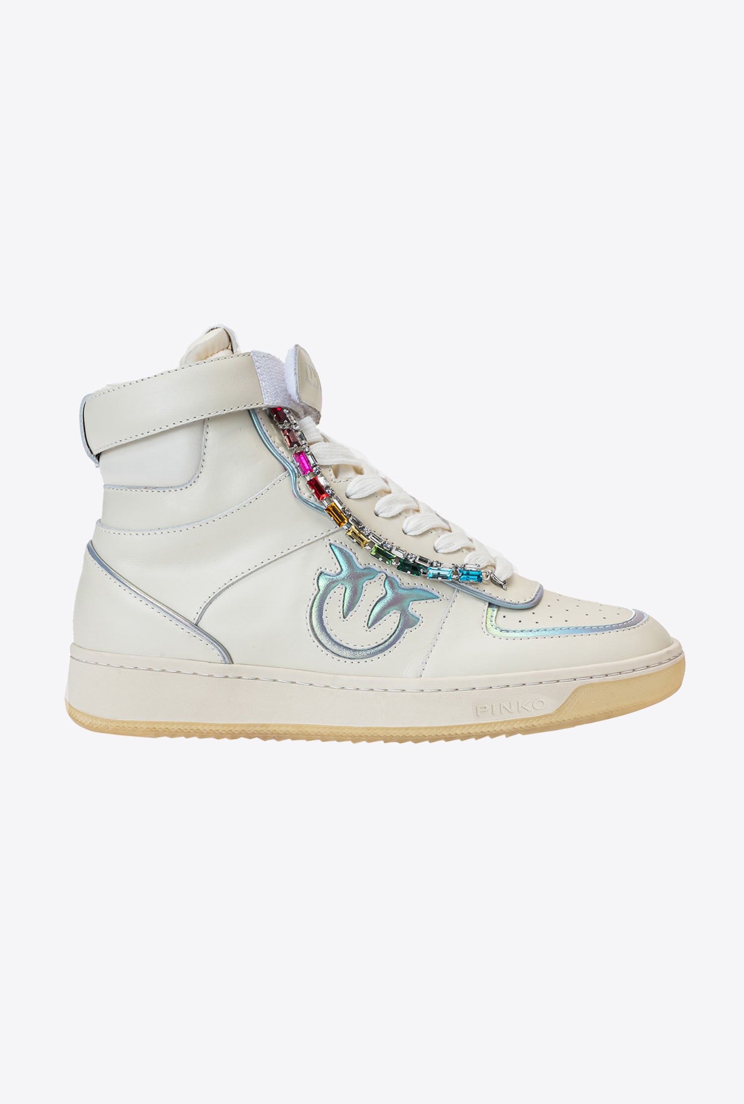 High-top sneakers with jewel detail