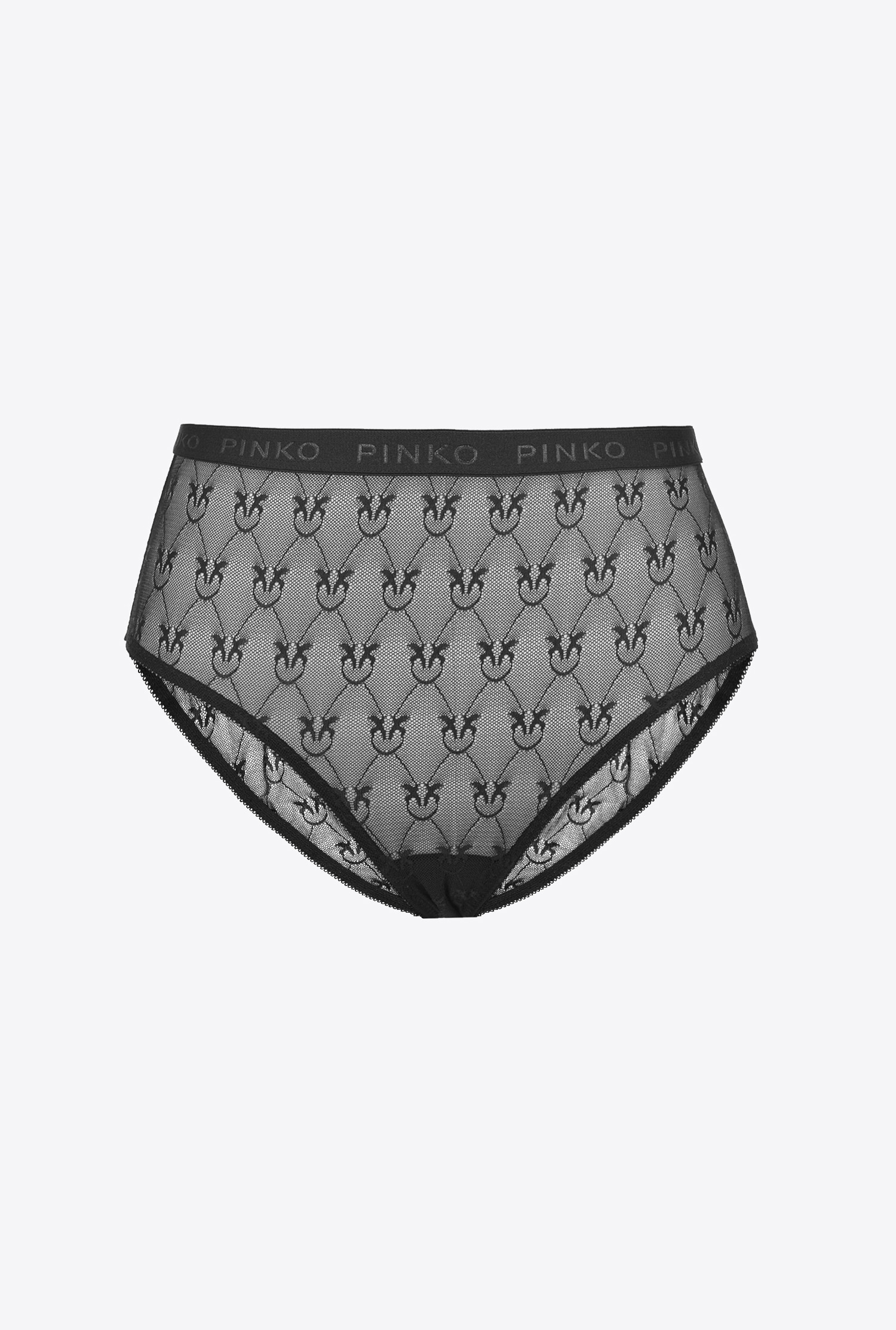 High-waist lace slip