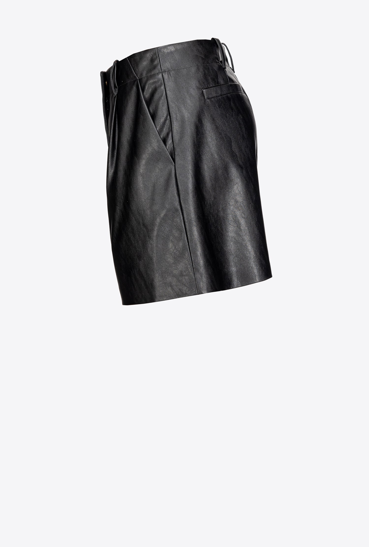 Leather-effect shorts