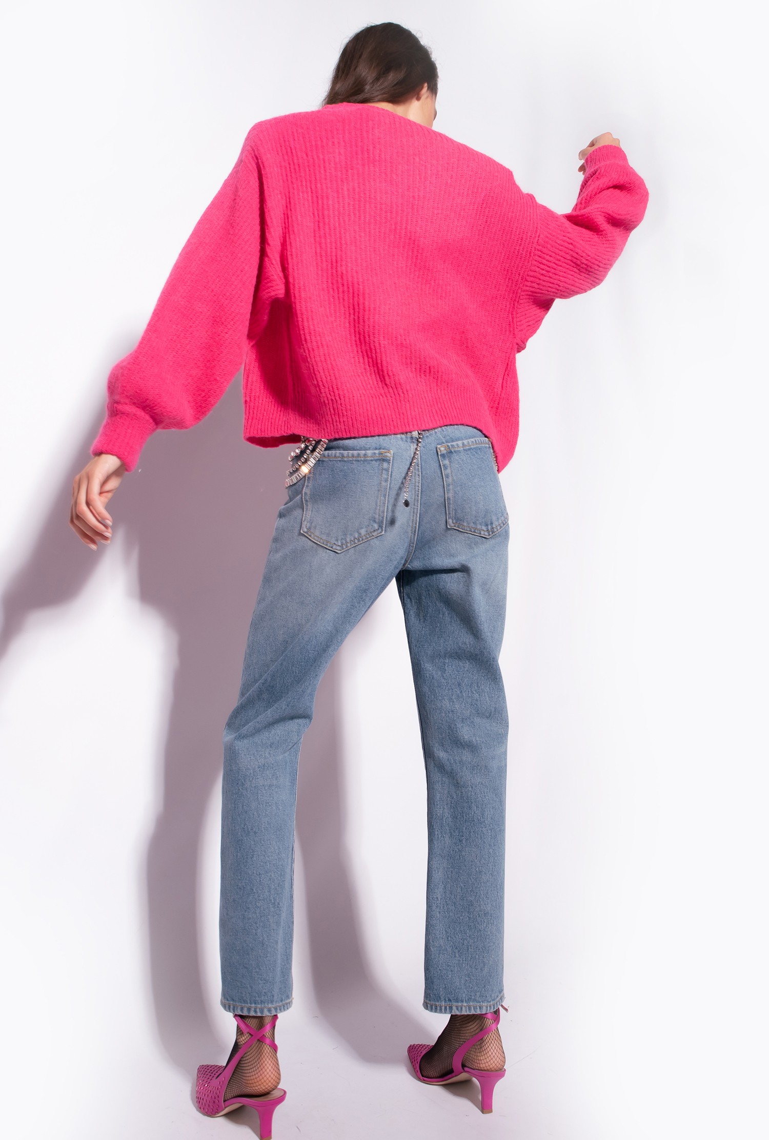 Cropped rib-knit cardigan