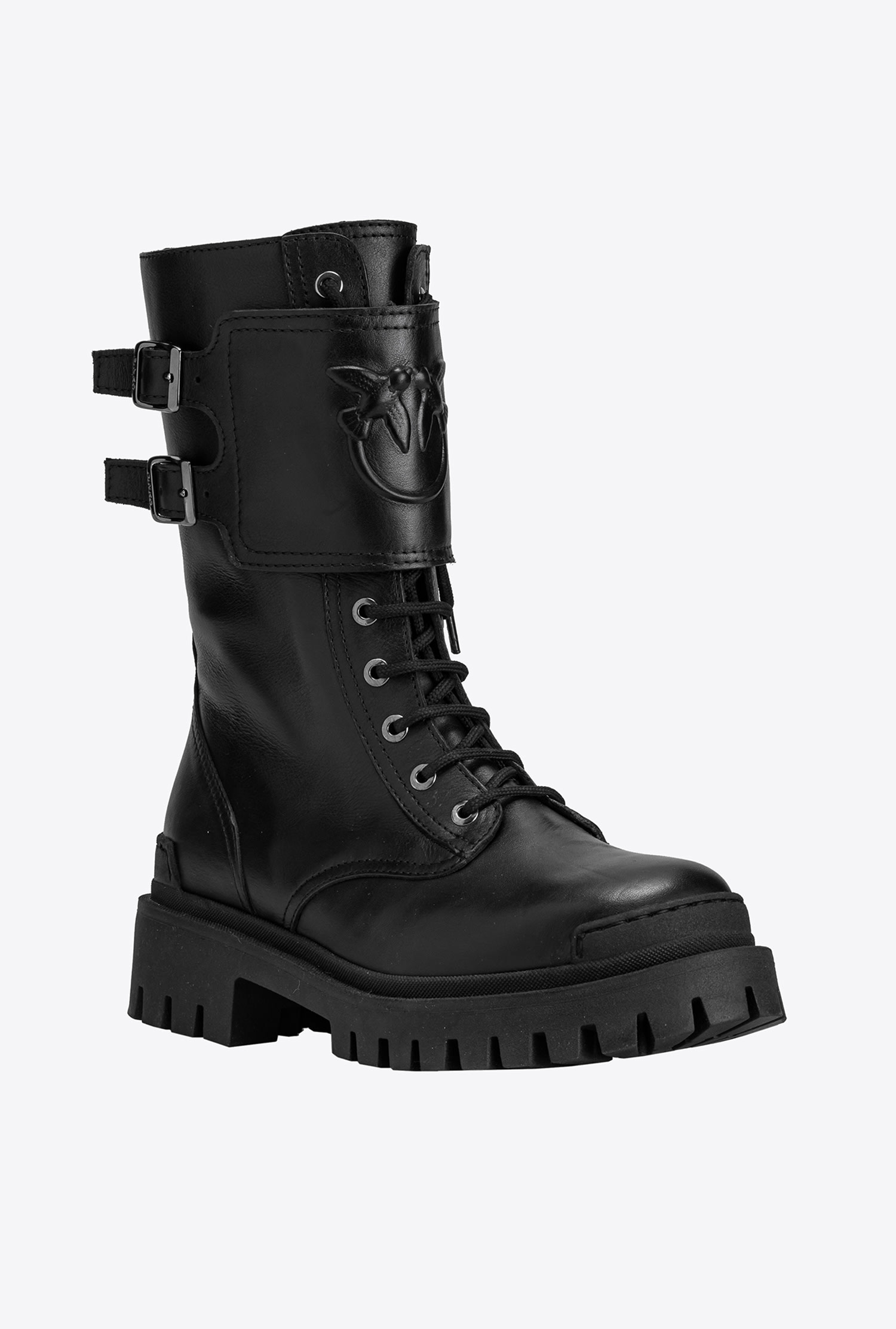 Leather combat boots
