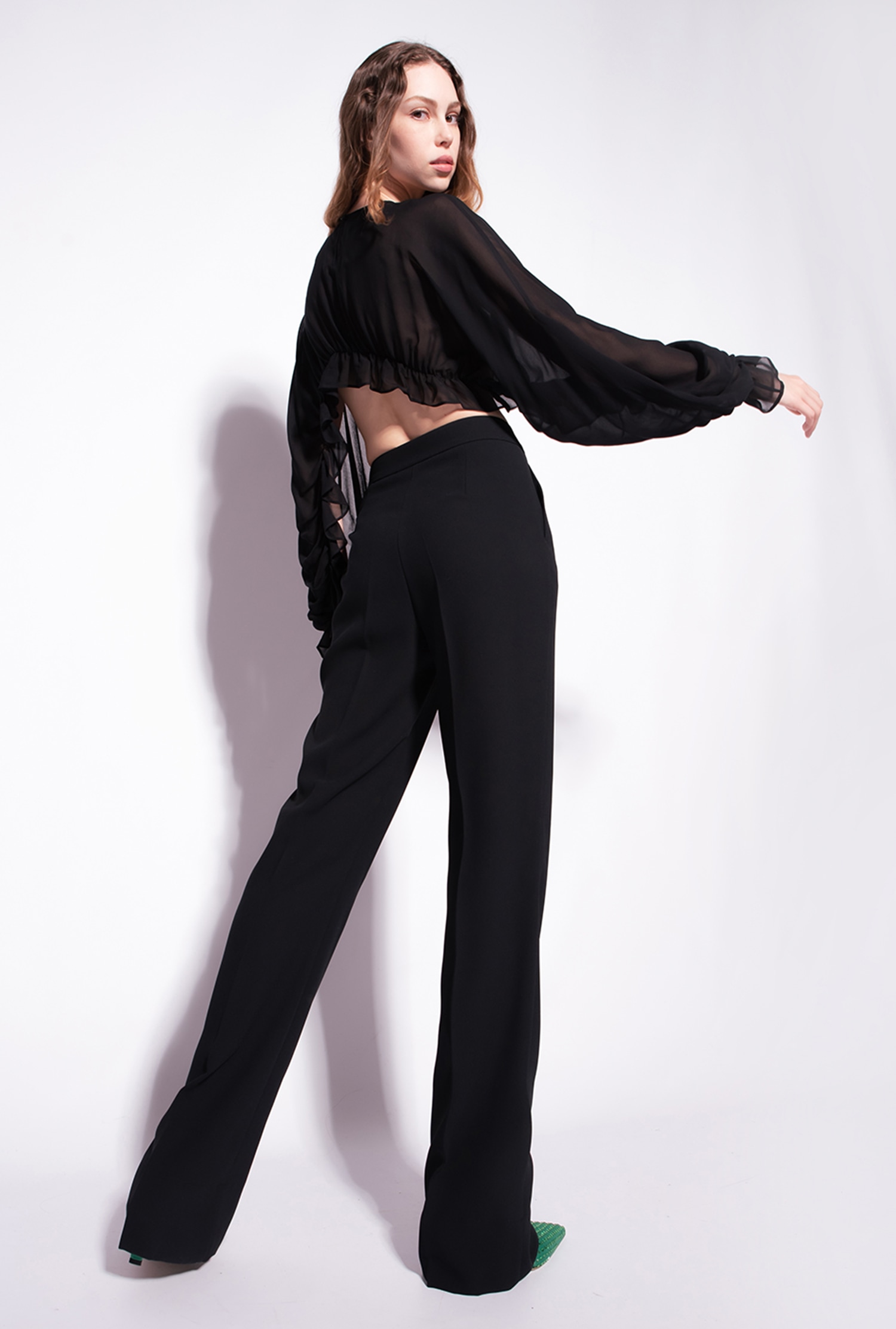 Shrug top with frills