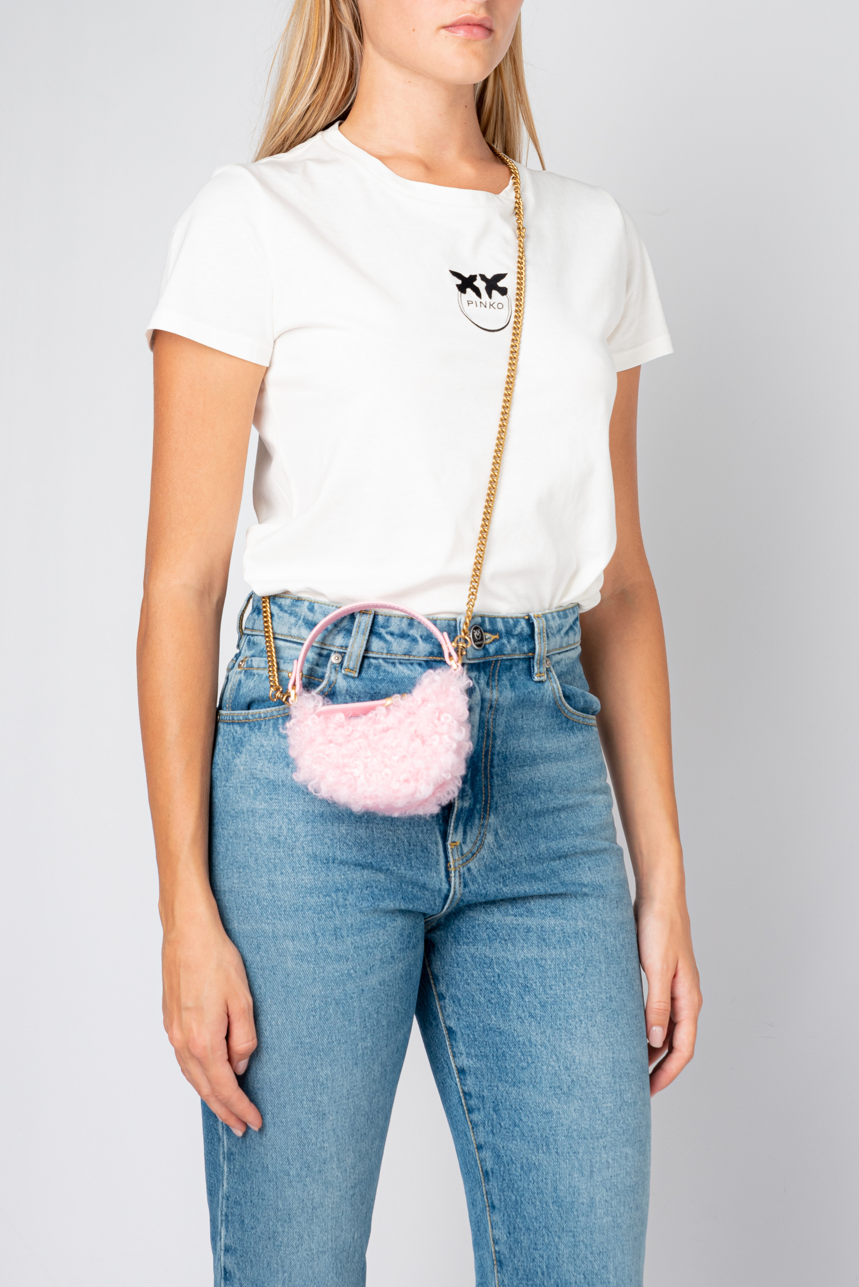 Micro Long Half Moon Bag Eco Sheepskin