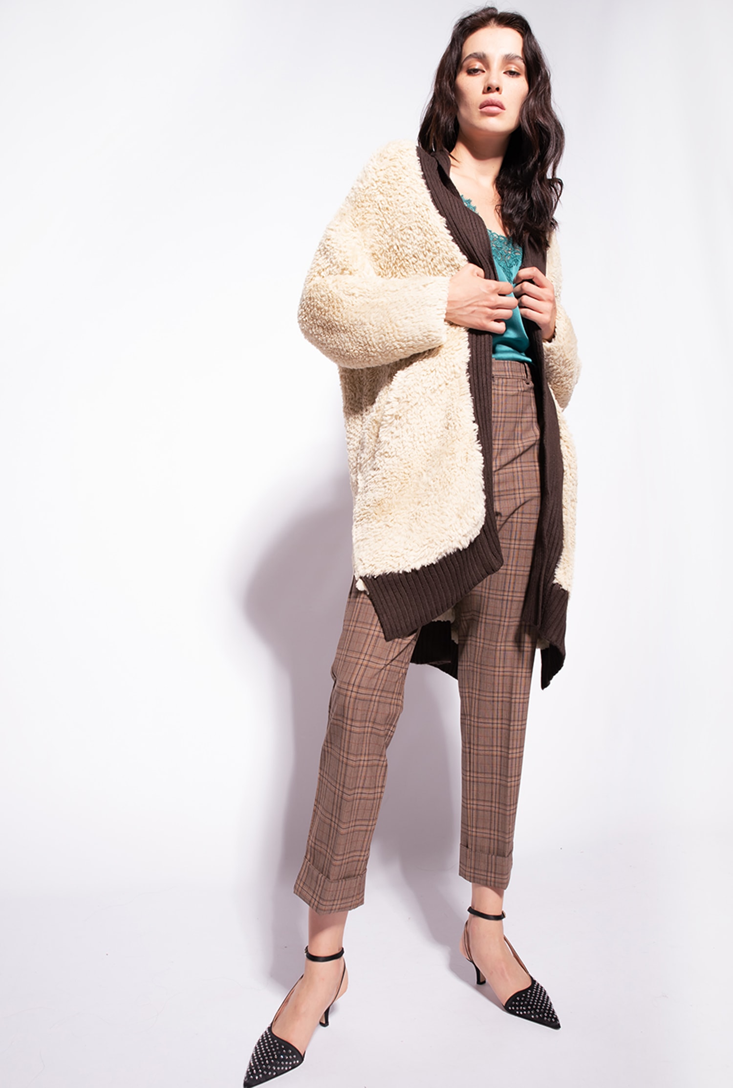 Faux fur cardi-coat