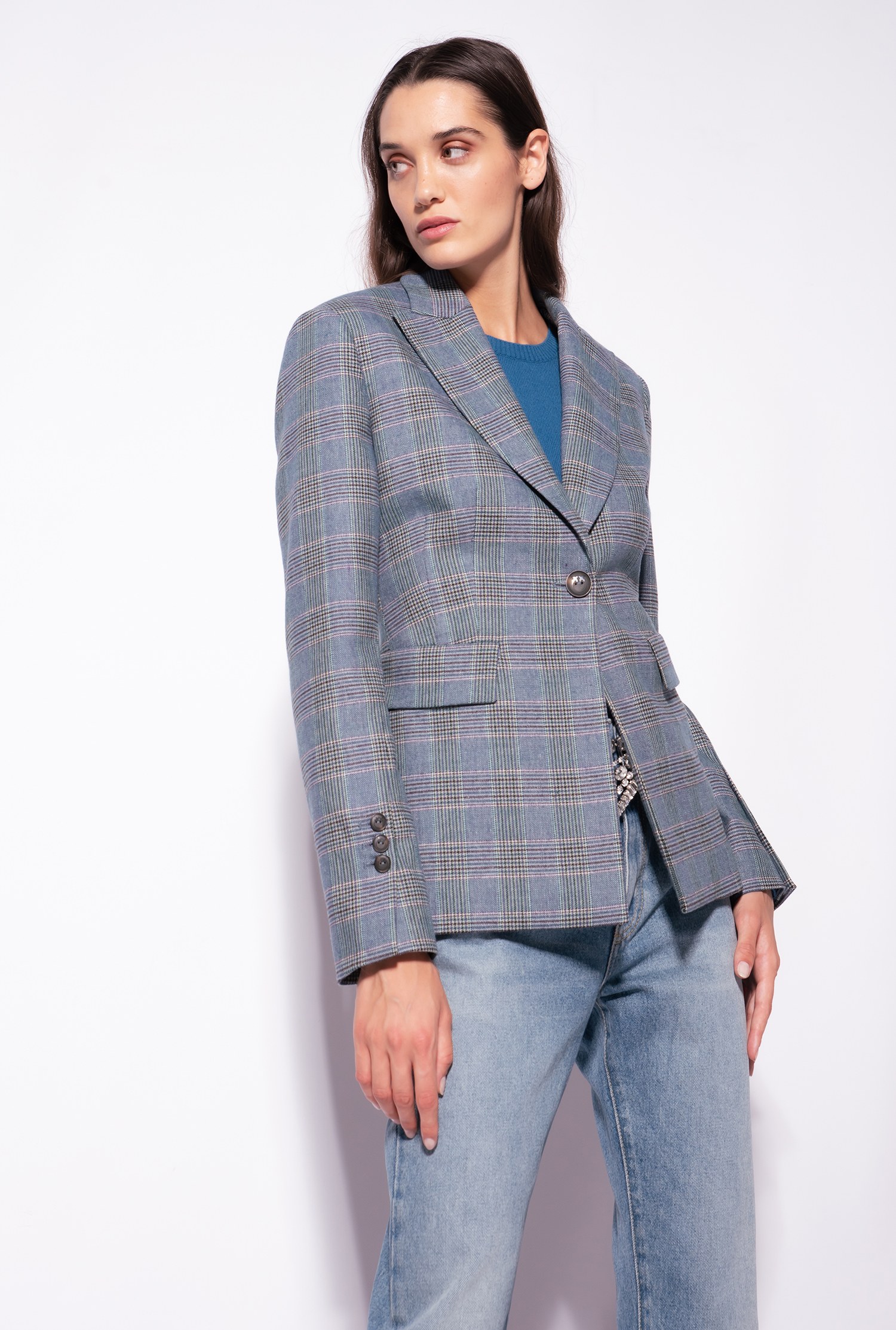 Prince-of-Wales flannel blazer