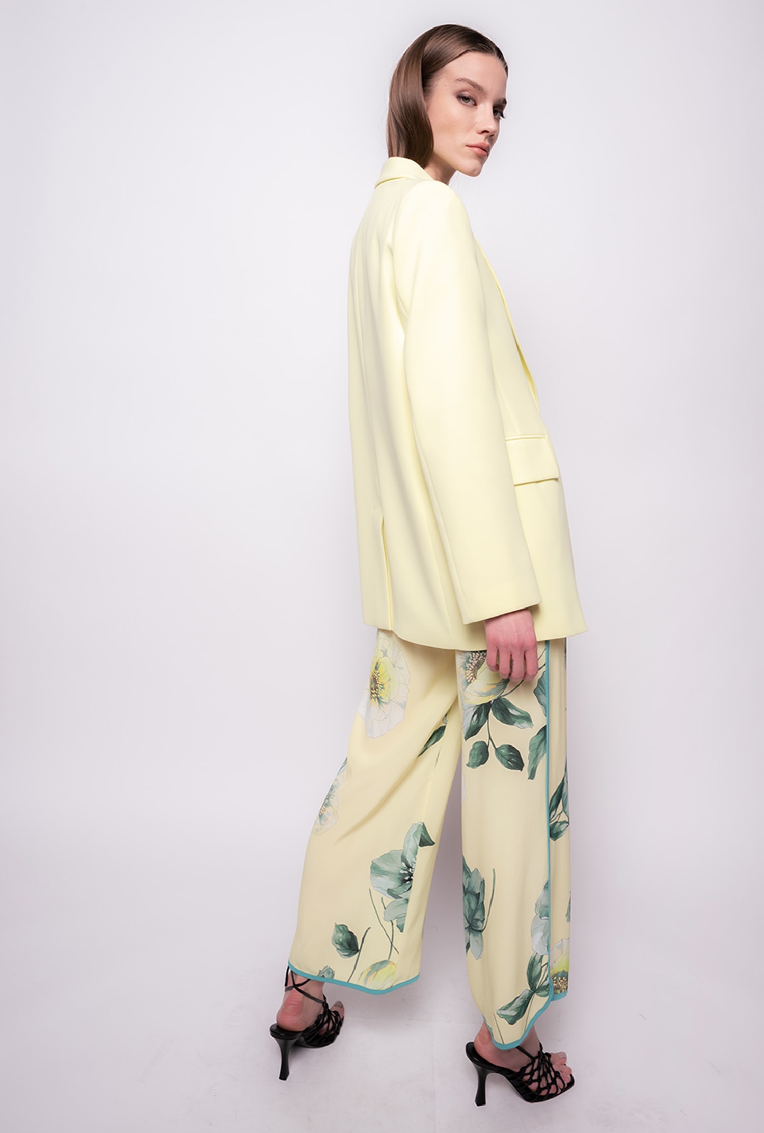Palazzo trousers with rose print