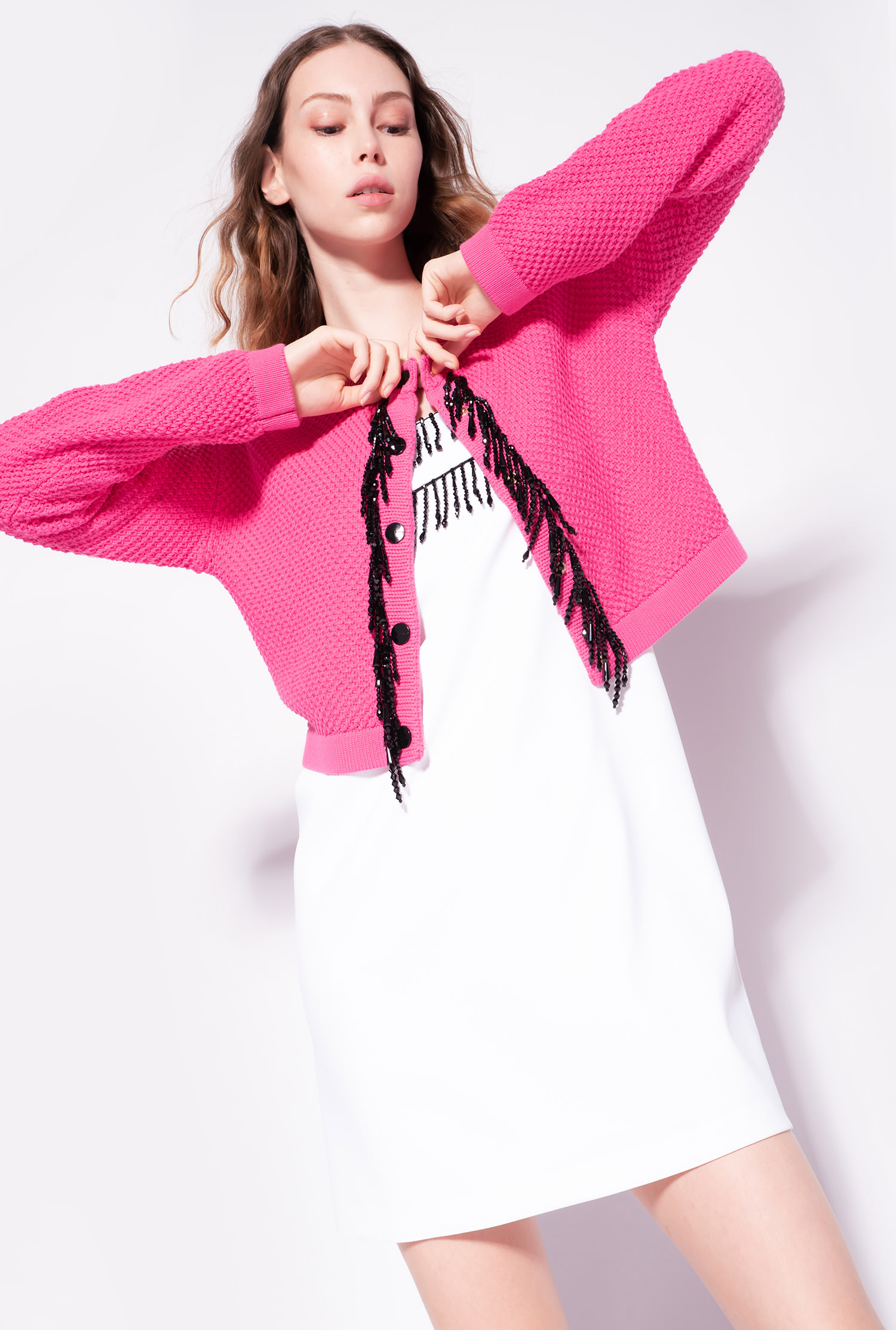 Cardigan with bead detailing