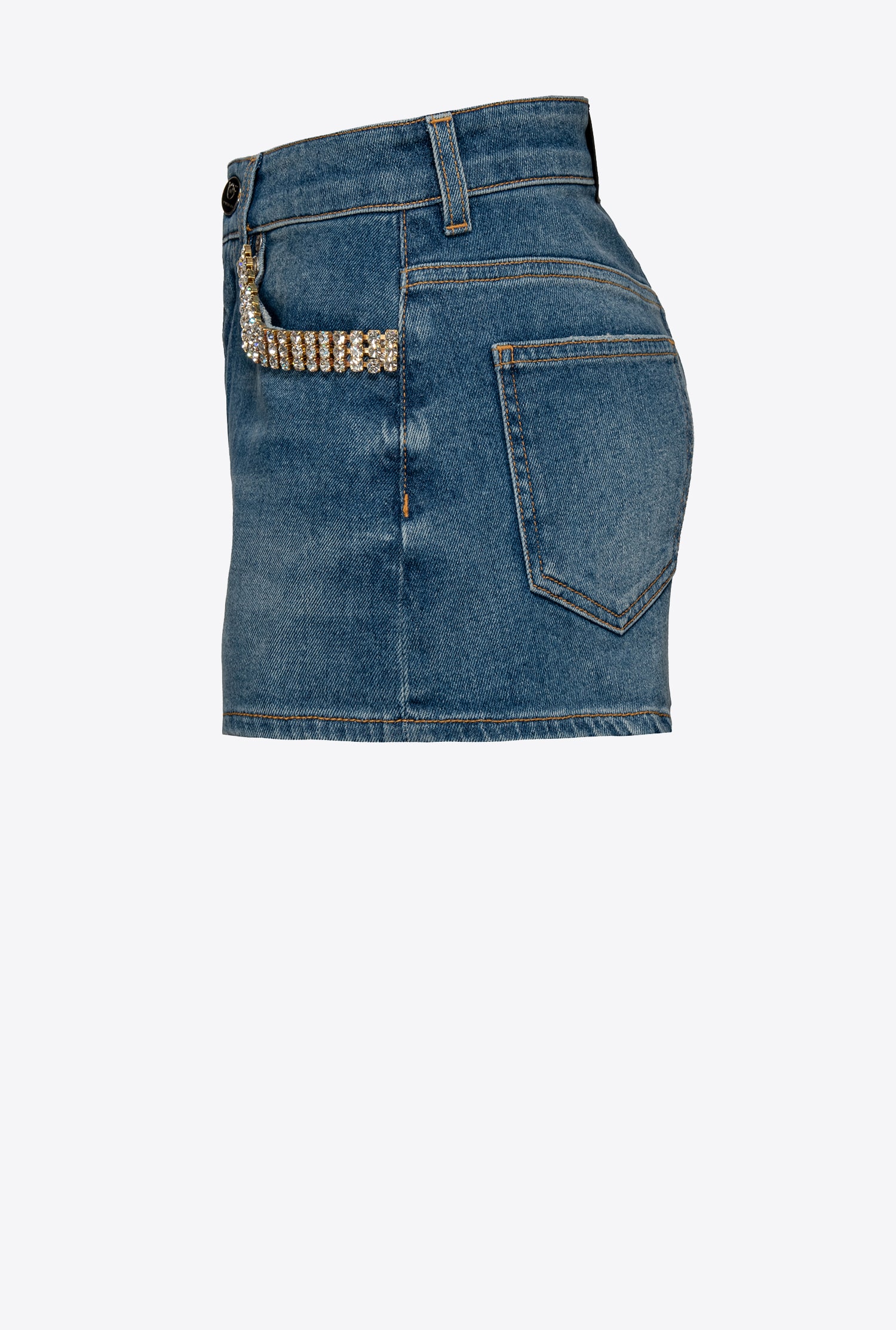 Denim shorts with rhinestones