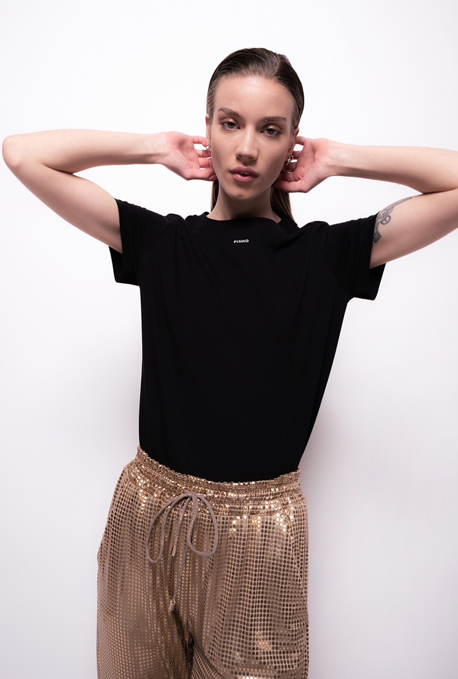 T-shirt with micro PINKO logo