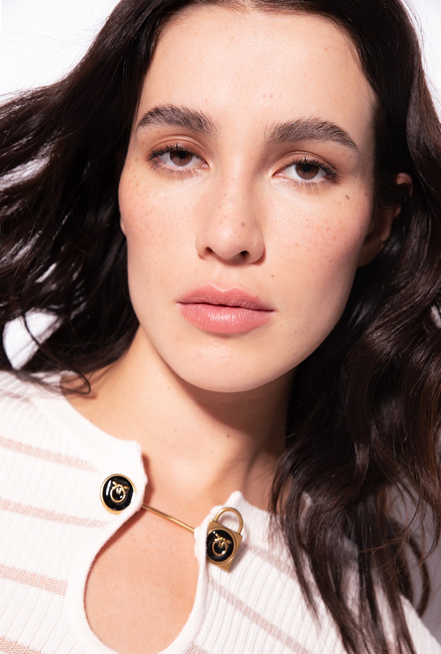 Long-sleeved lurex striped sweater