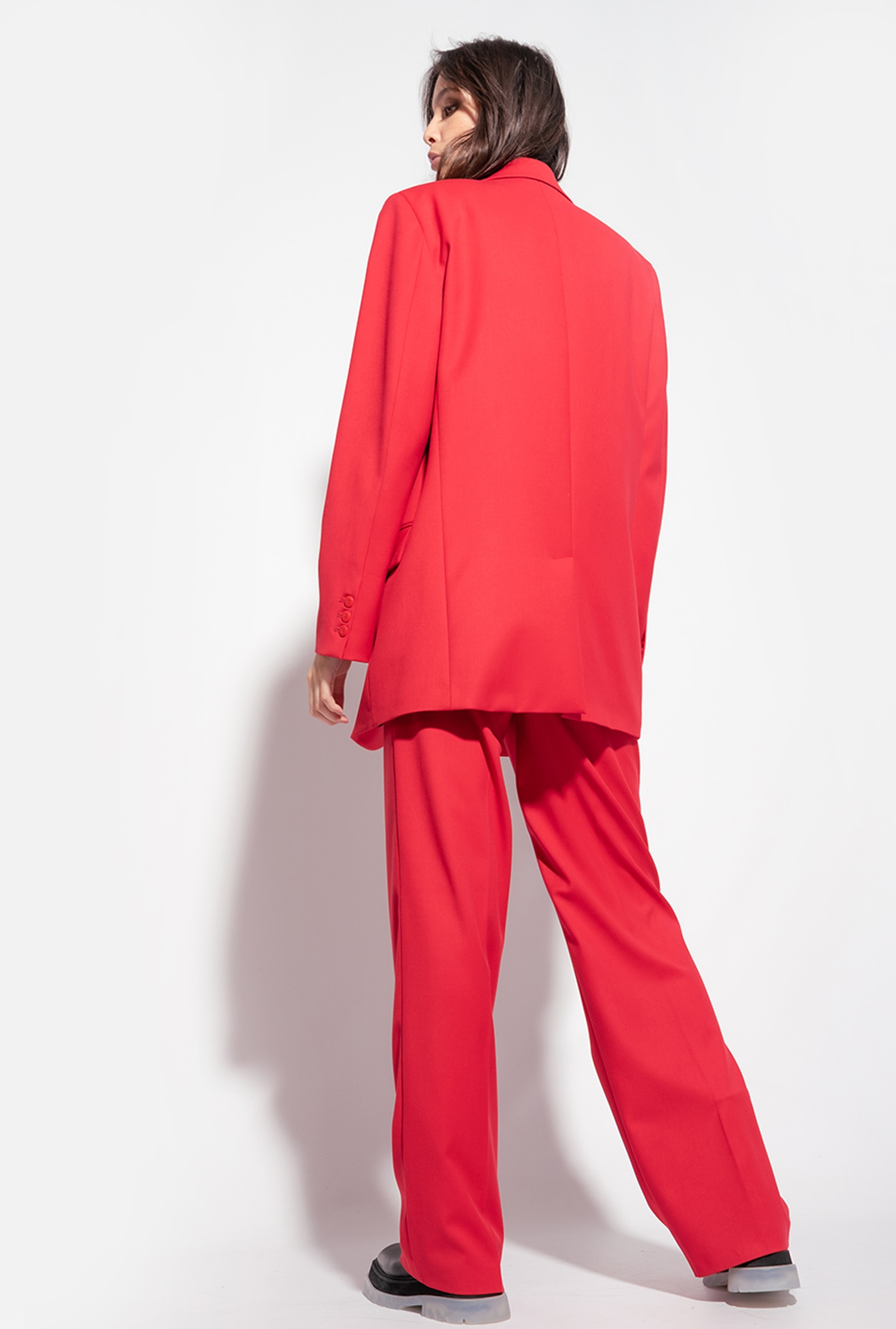 Wide-leg trousers with elastic waist