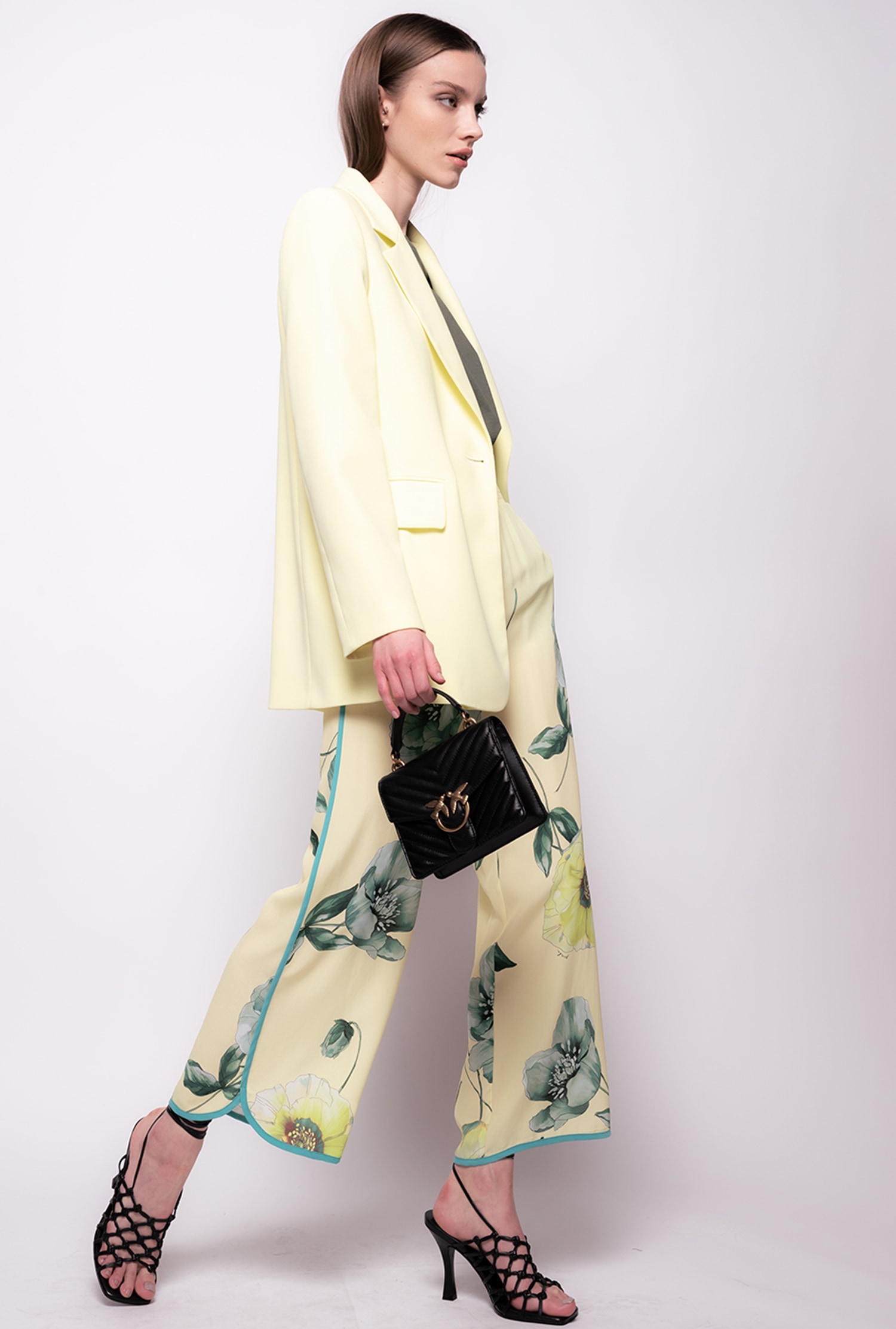Palazzo trousers with rose print