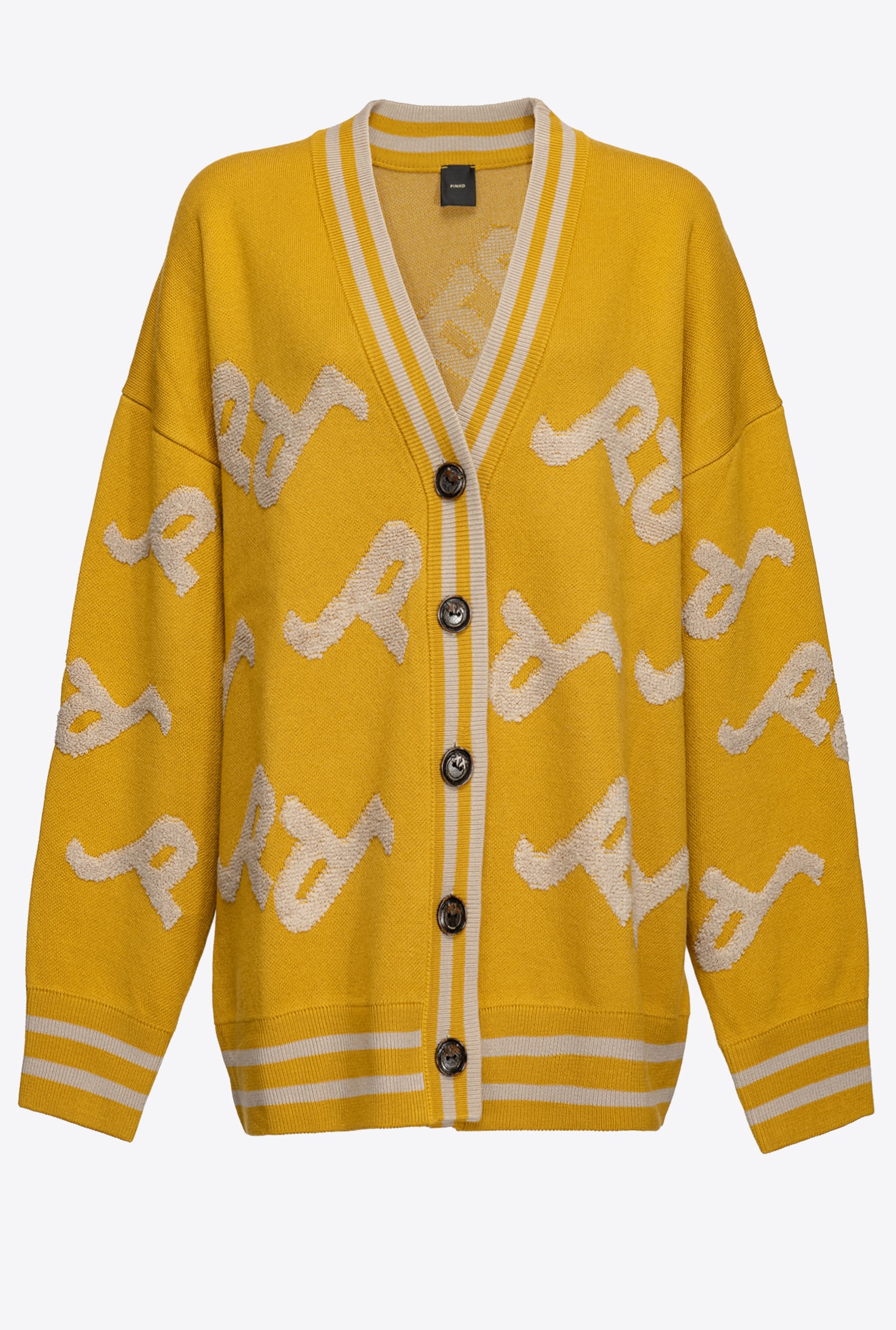 Jacquard college cardigan with logo