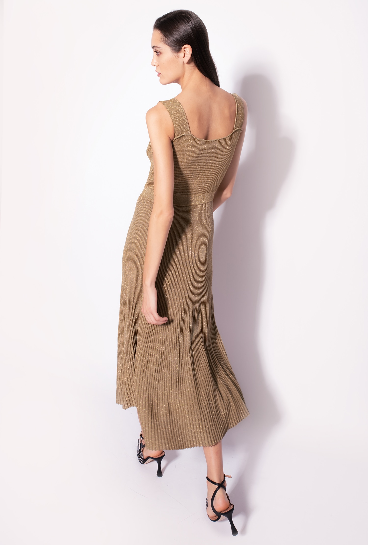 Knit lurex midi dress