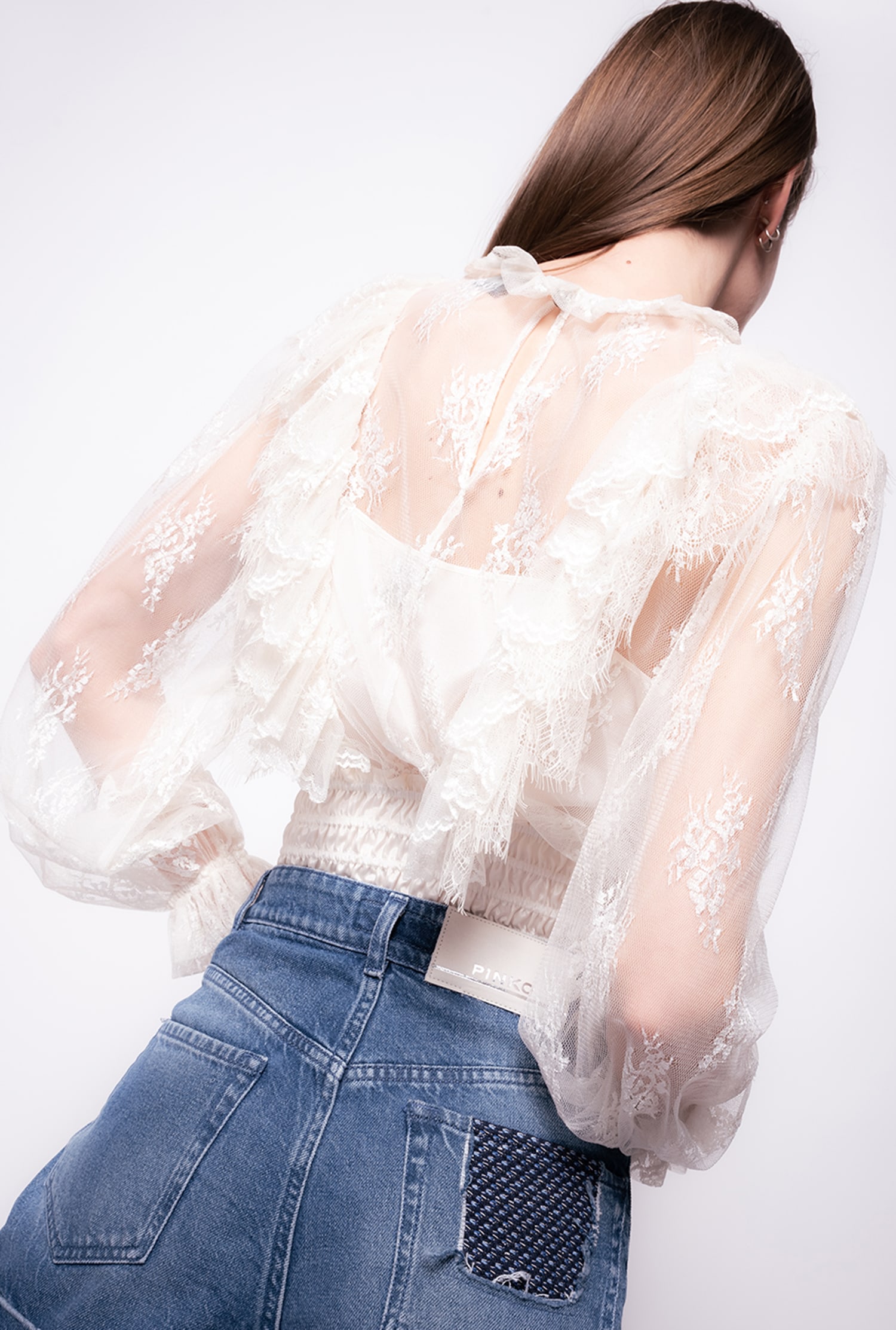 Cropped lace blouse