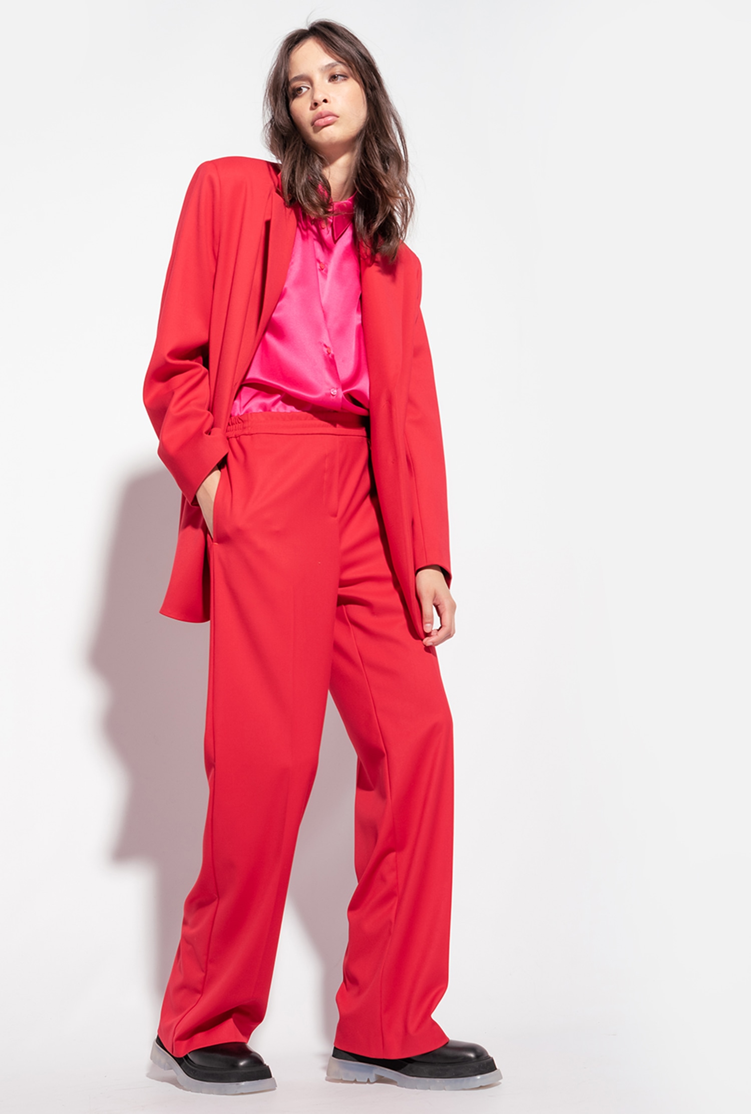 Oversized red blazer