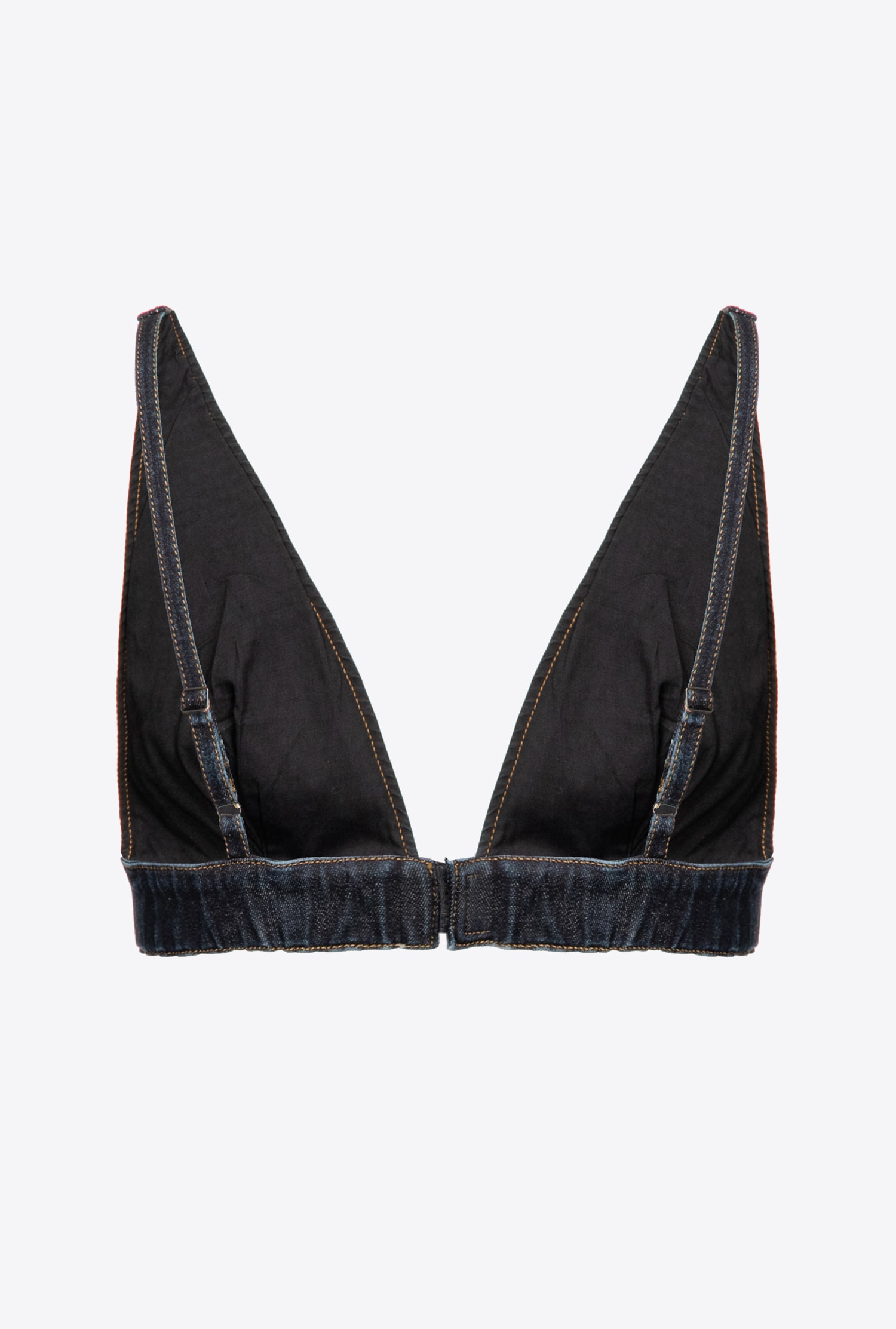 Denim bralette with rhinestones