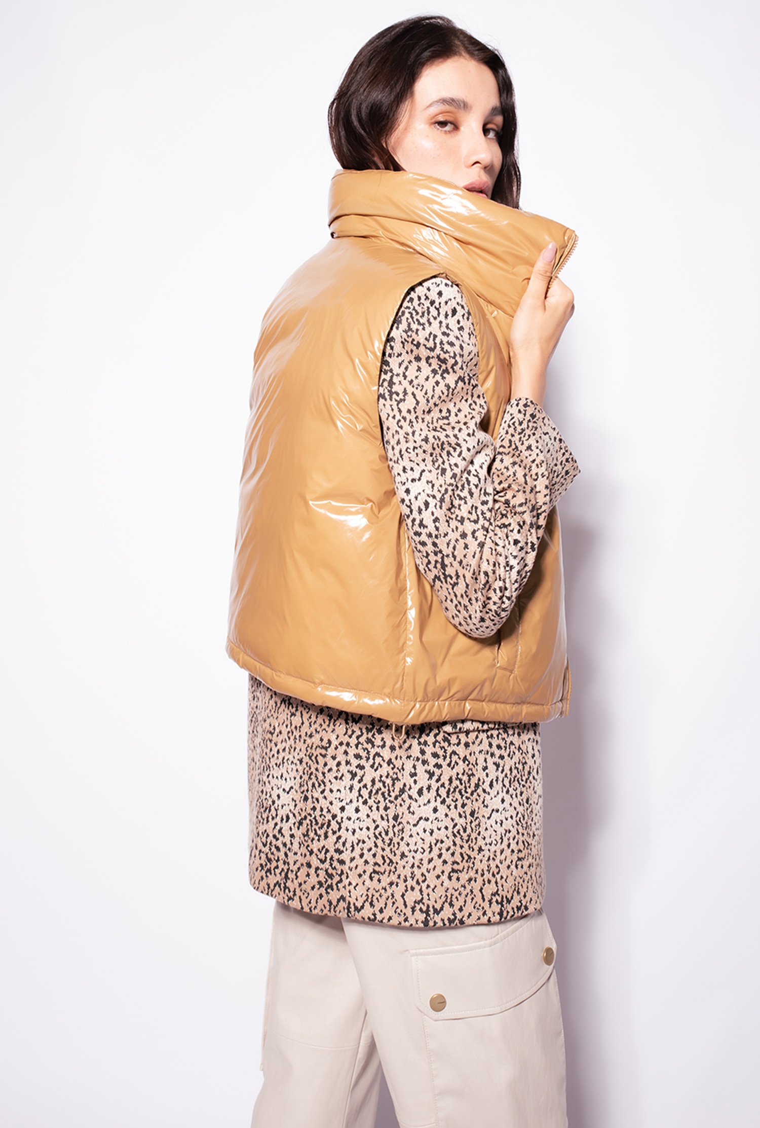 Padded crystal nylon vest