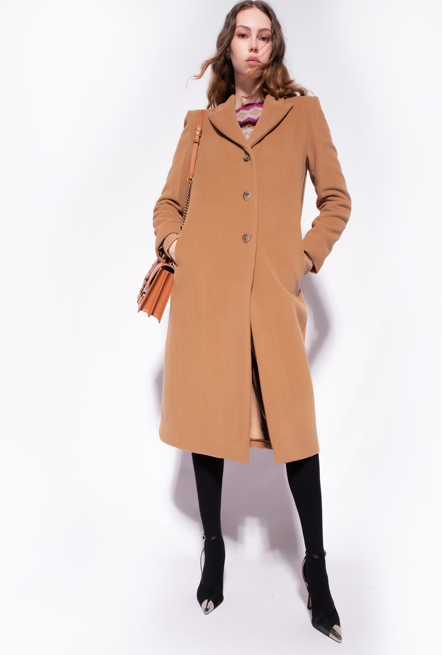 Long fabric coat
