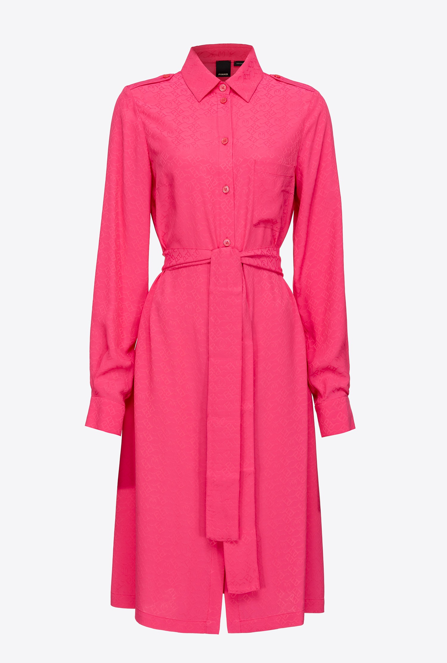 Jacquard shirt dress with logo print