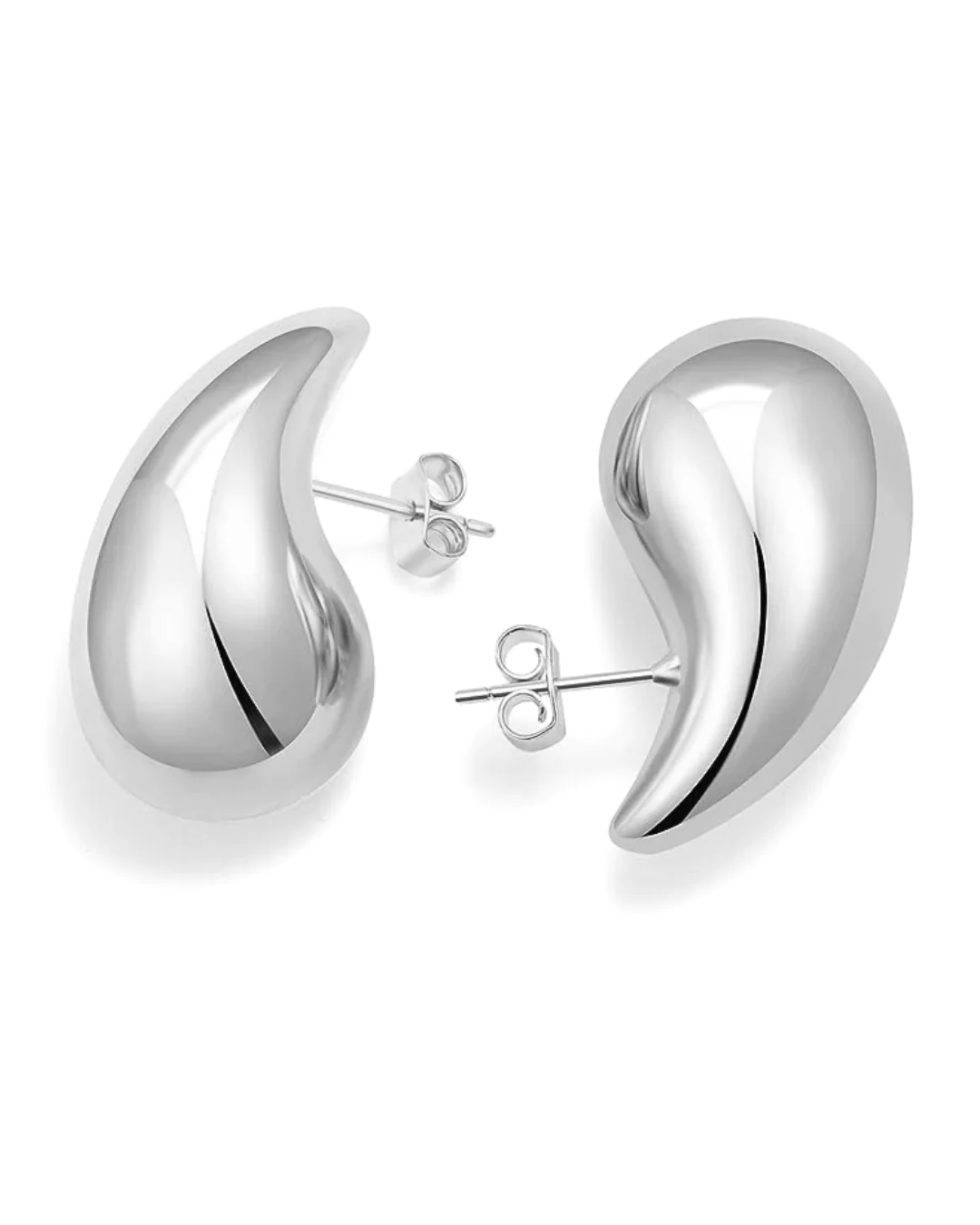 Tear Drop Aretes plateado