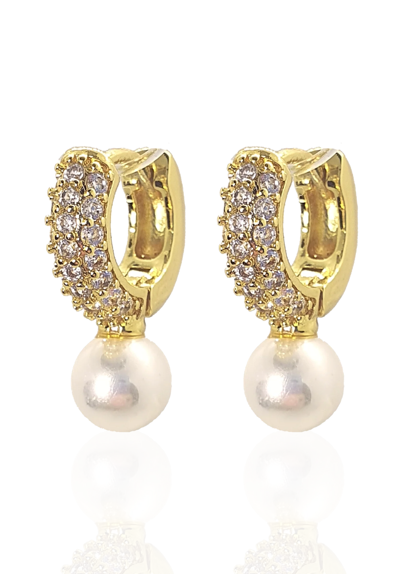 Huggies perla con zirconia