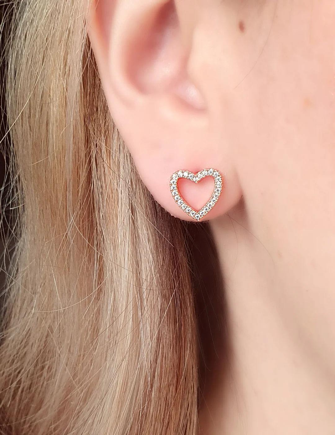 Studs Corazon zirconia rose gold