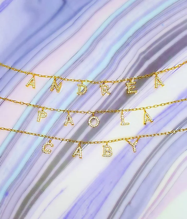 Dainty initials necklace