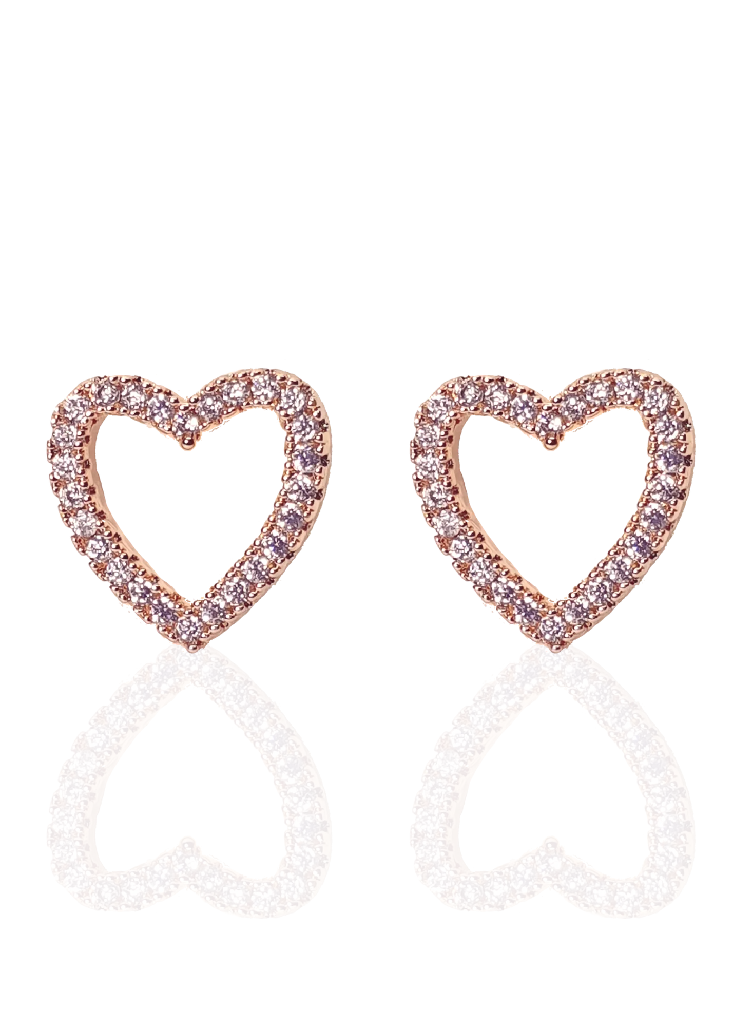 Studs Corazon zirconia rose gold