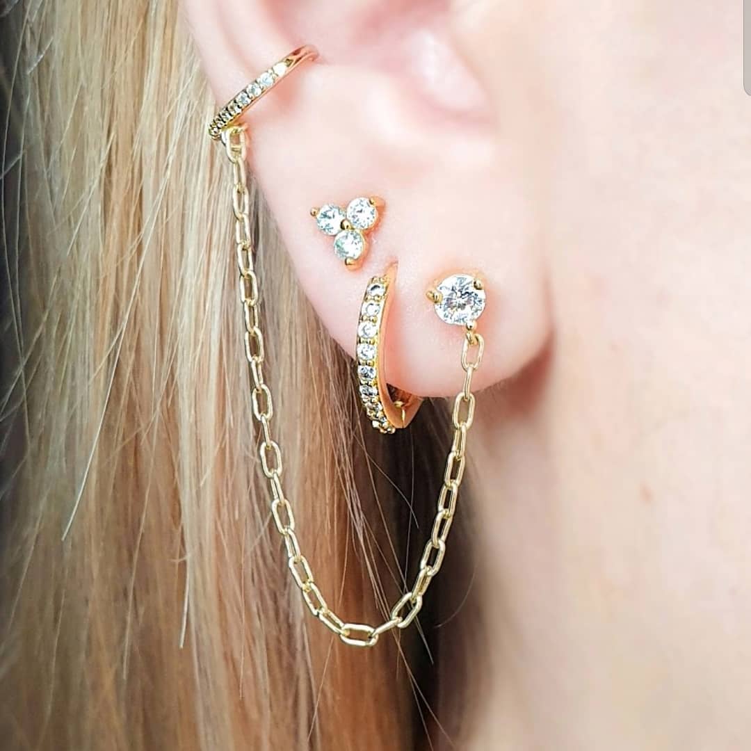 Ear cuff con cadena