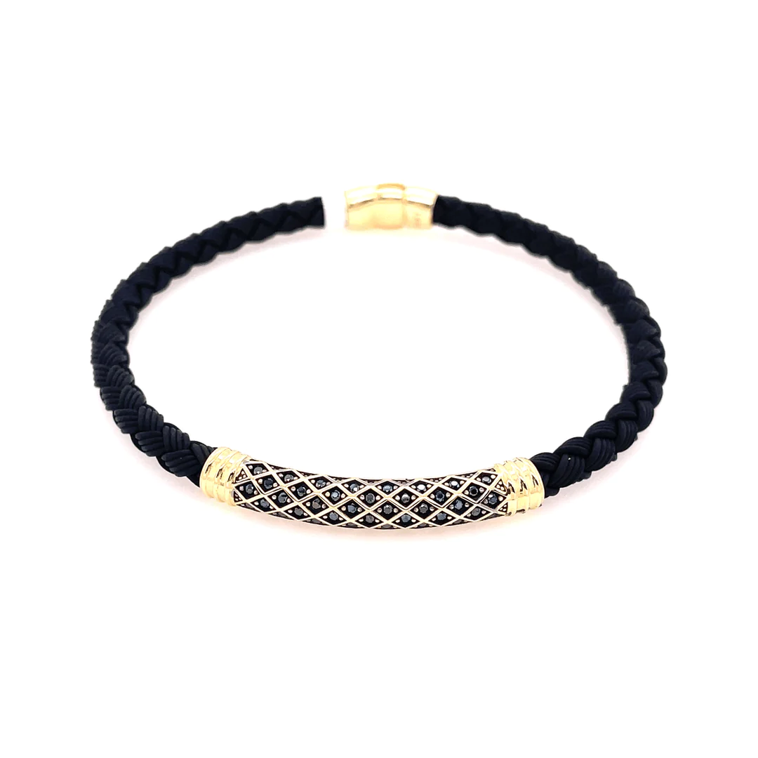 Black stone Gold fashion bracelet 7.4g