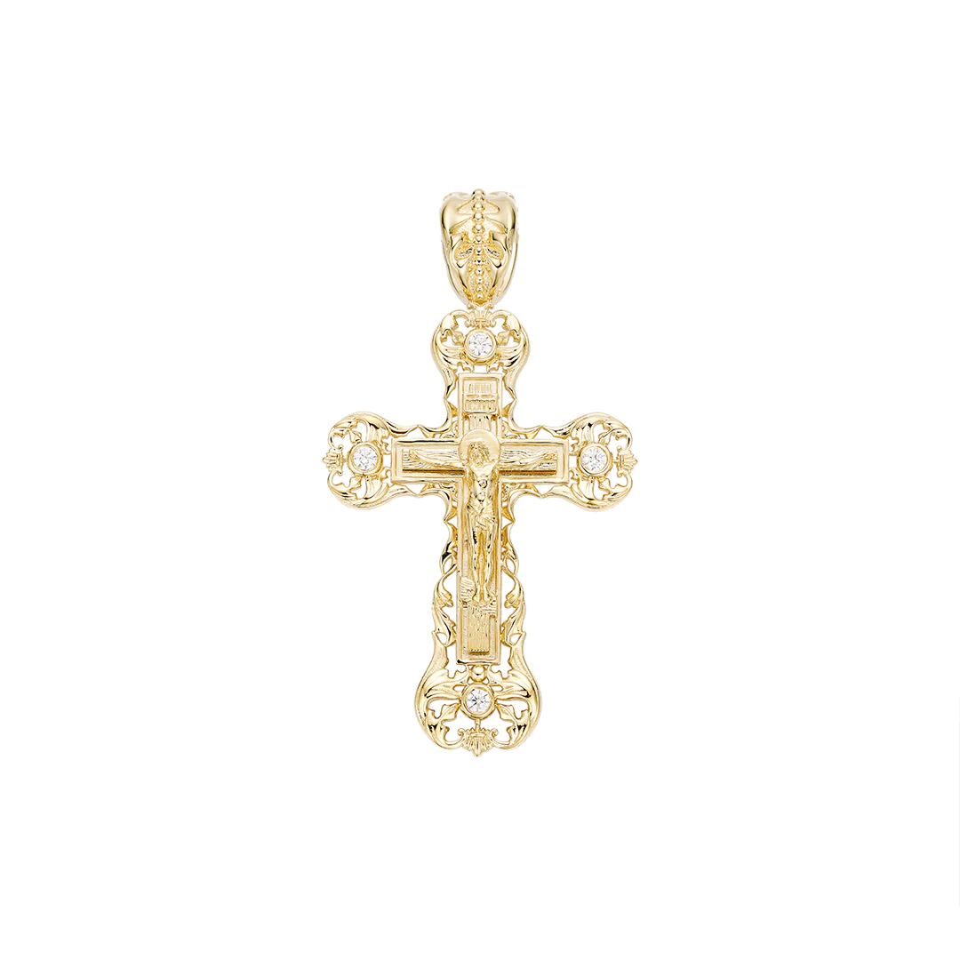 Crucifix Pendant with cz stones
