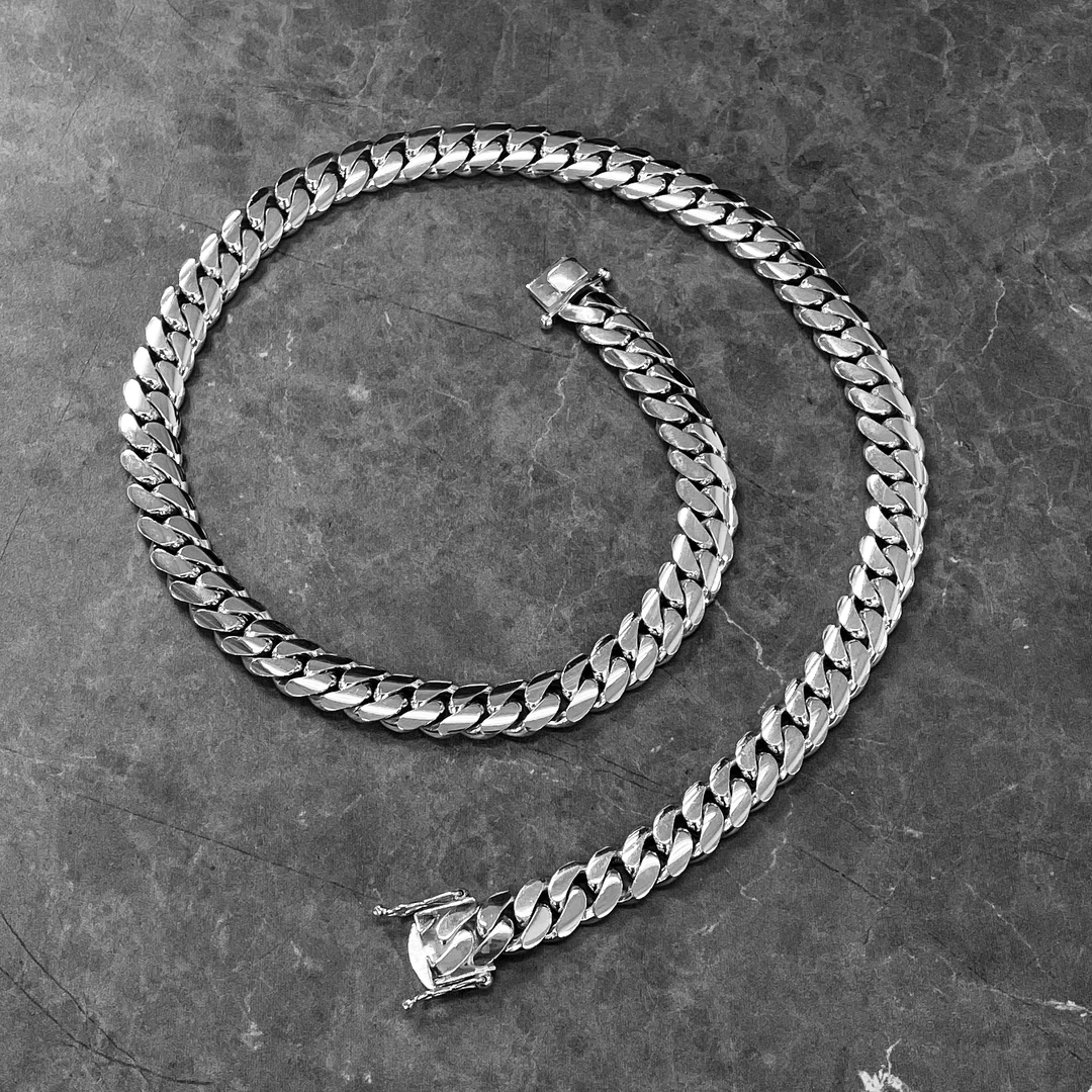 Handmade 925 Silver Miami Cuban Link Chains
