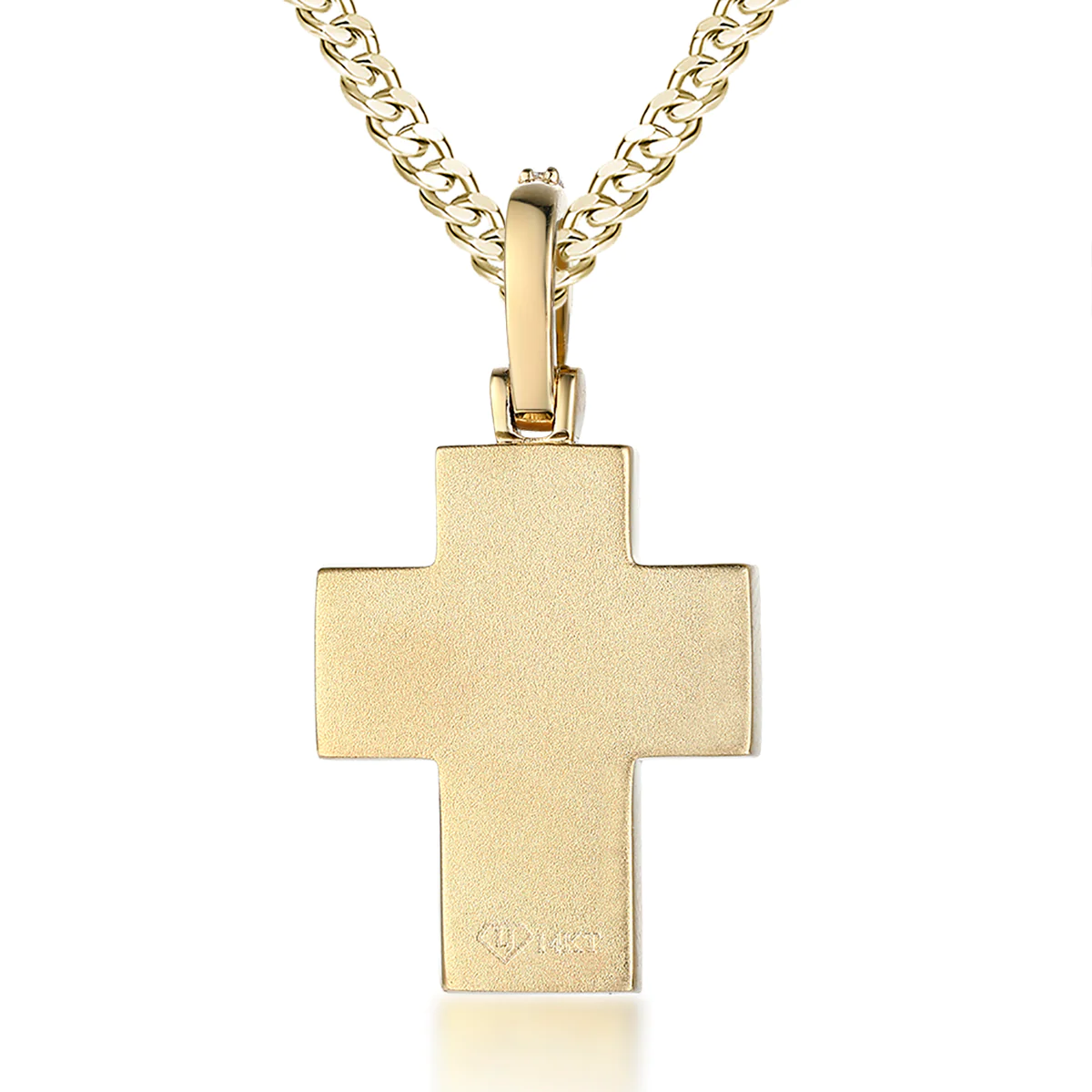 Emerald Cut Diamond Cross Pendant