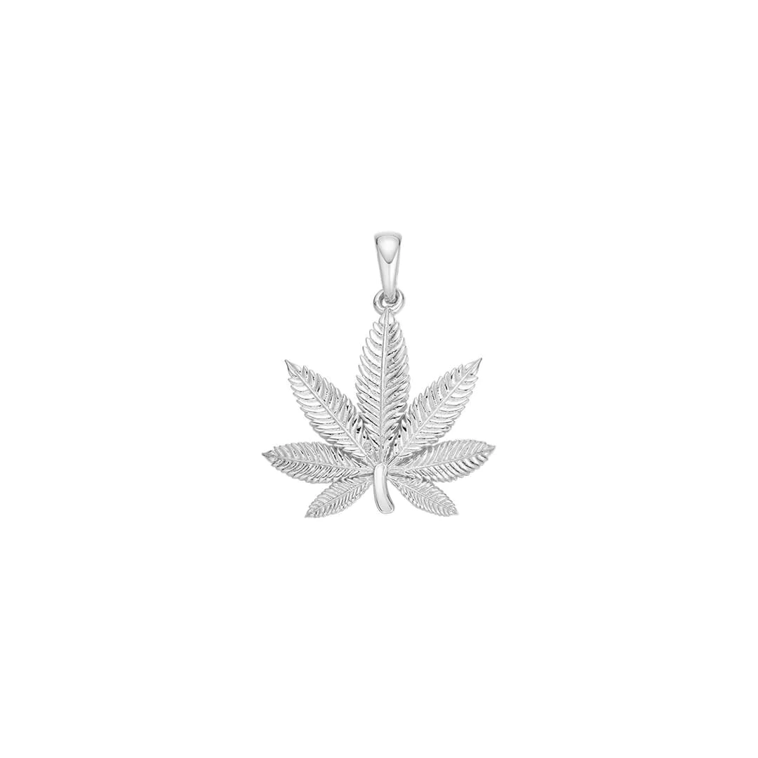 Gold weed leaf pendant