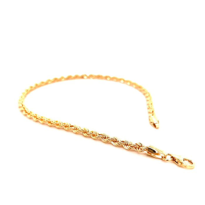Solid Gold Diamond Cut Rope Bracelet