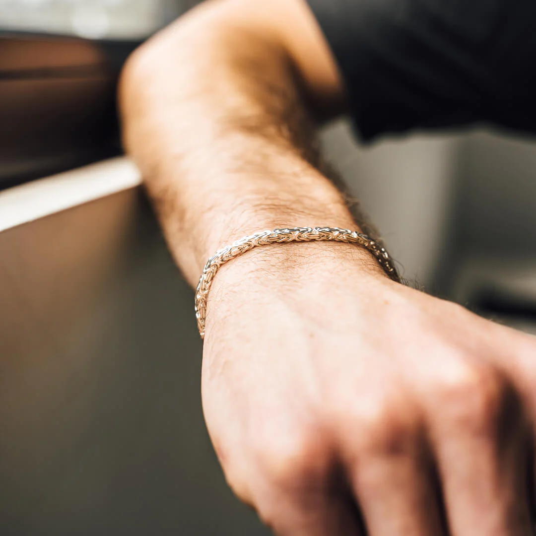 Genuine 925 Sterling Silver Byzantine Bracelets
