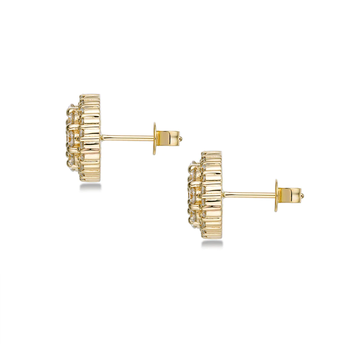 genuine gold diamond cluster earrings vs