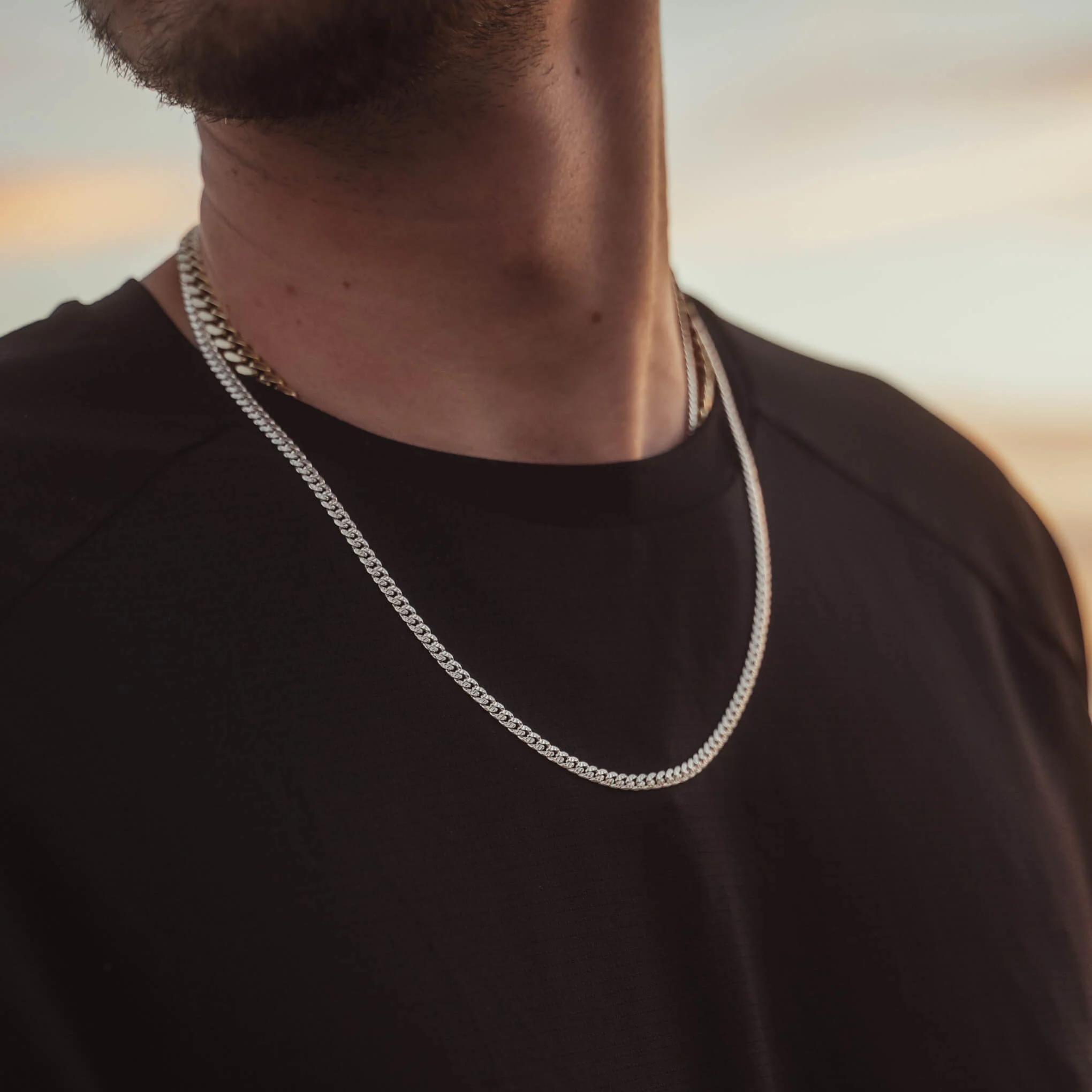 Sterling Silver Tight Pave Curb Chain