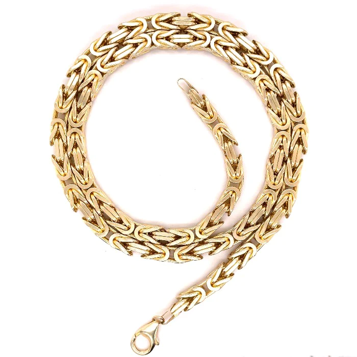 Gold Byzantine Necklace and chain made of solid genuine gold