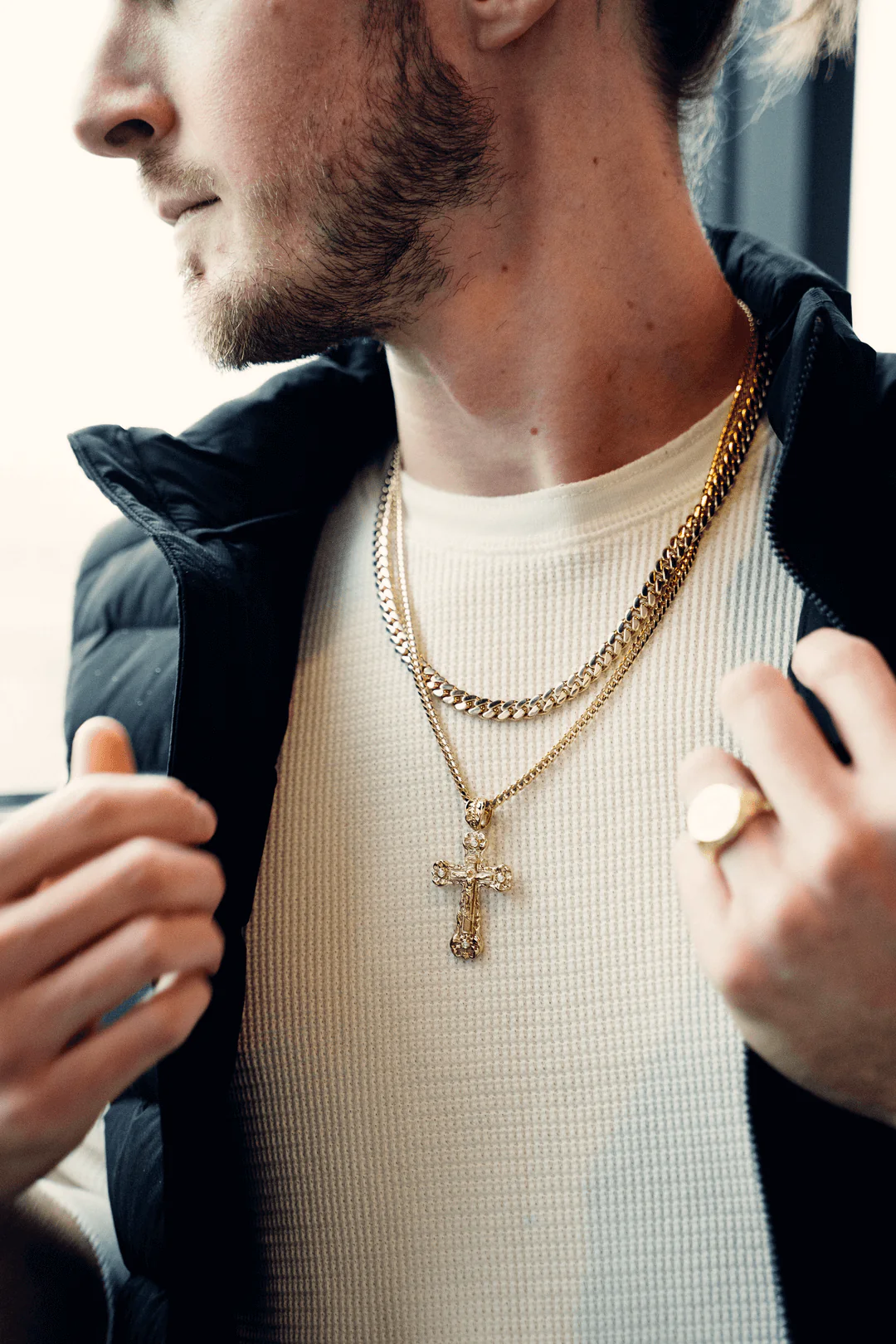 Crucifix Pendant with cz stones